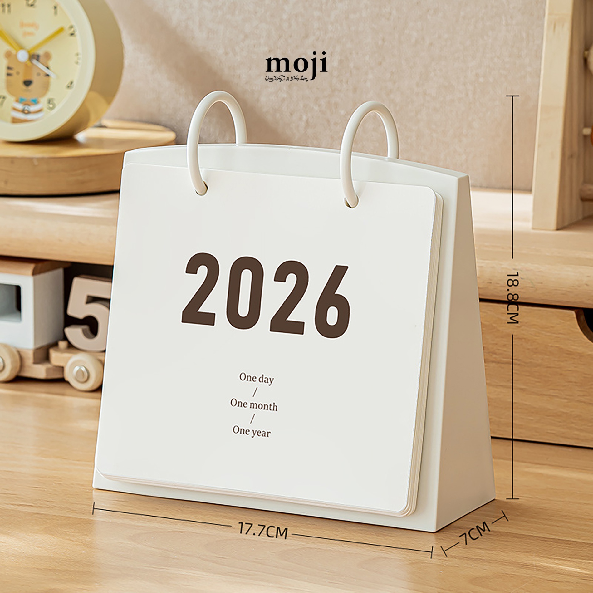 Lịch 2026 MJ để bàn Basic color khuy cài lớn 17x17