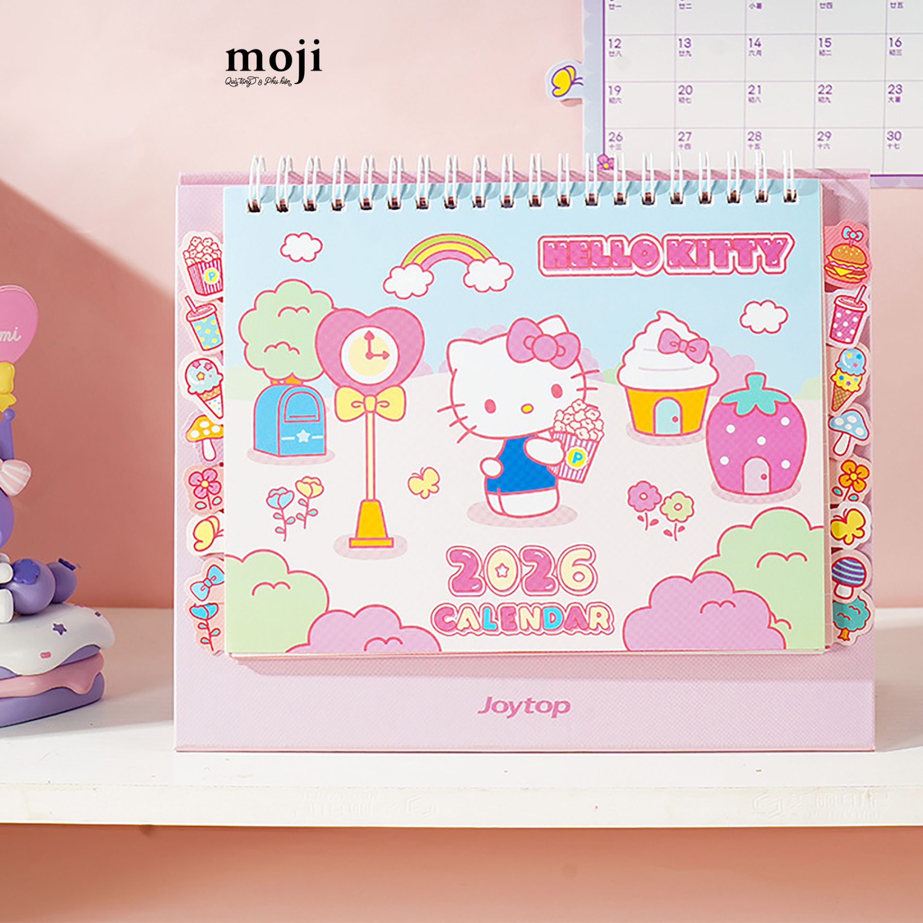 Lịch 2026 MJ để bàn Sanrio family Hello Kitty food drink and else