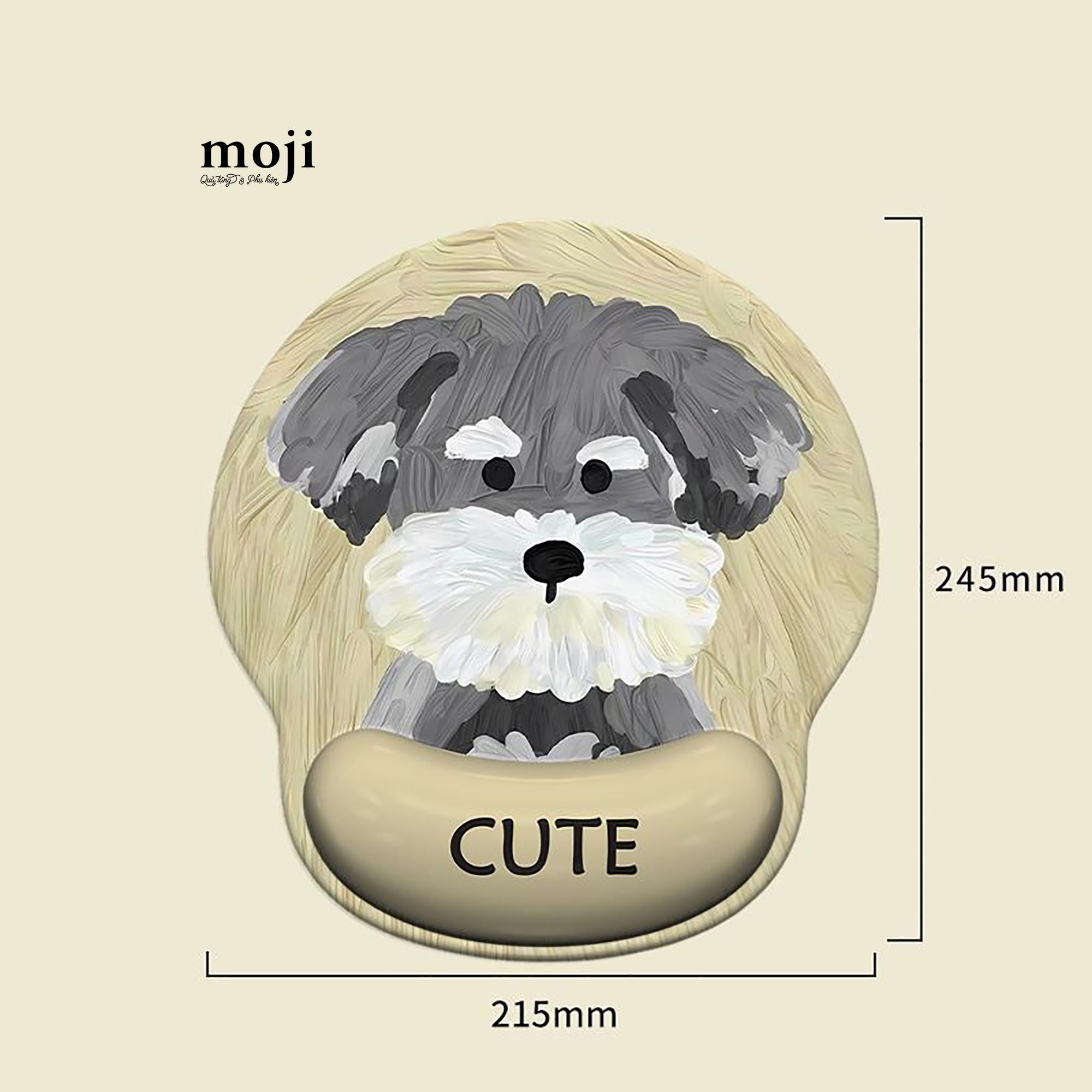 Lót chuột đệm tay Cute dog painting 21x24