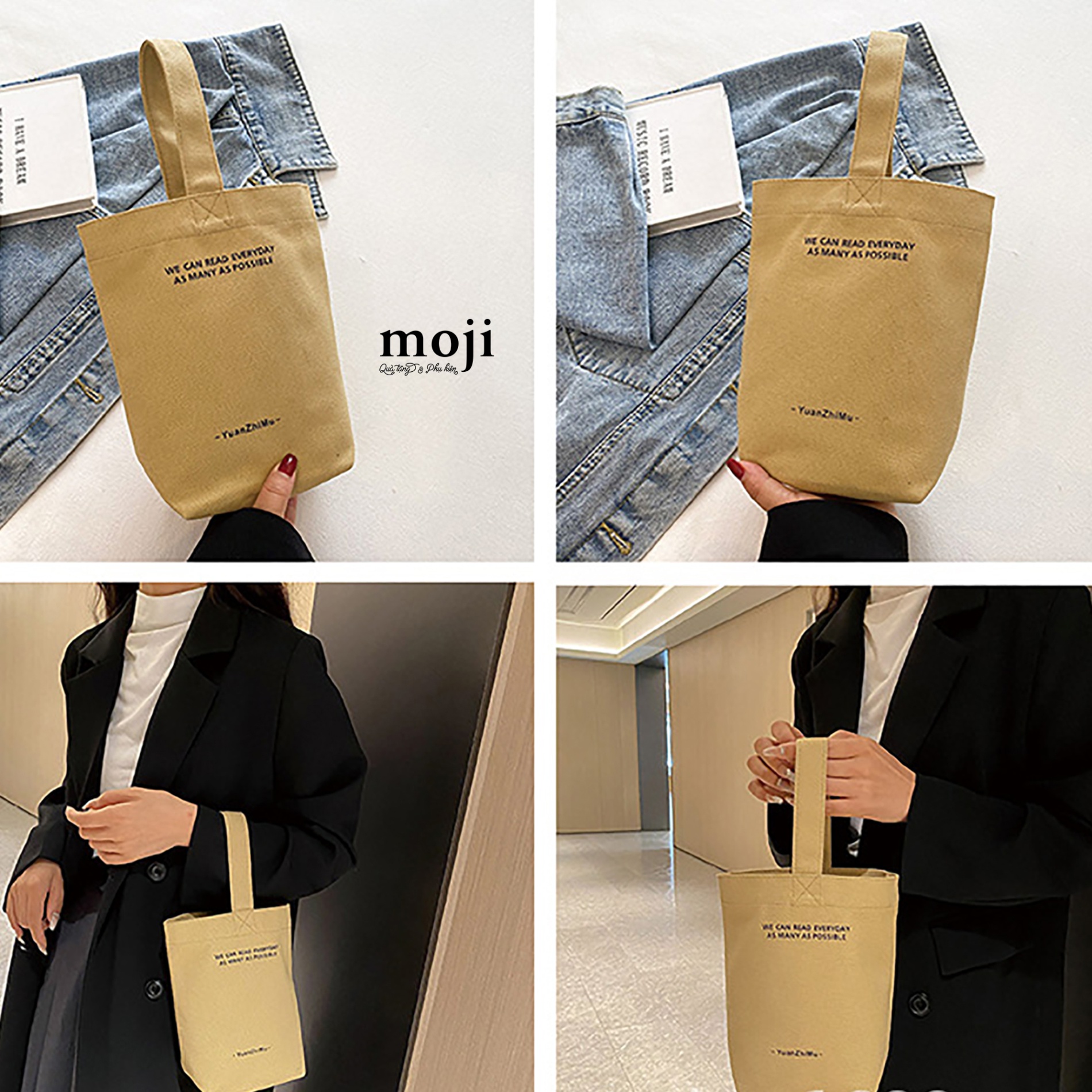 Túi đựng bình nước Basic text one color 8x13x21