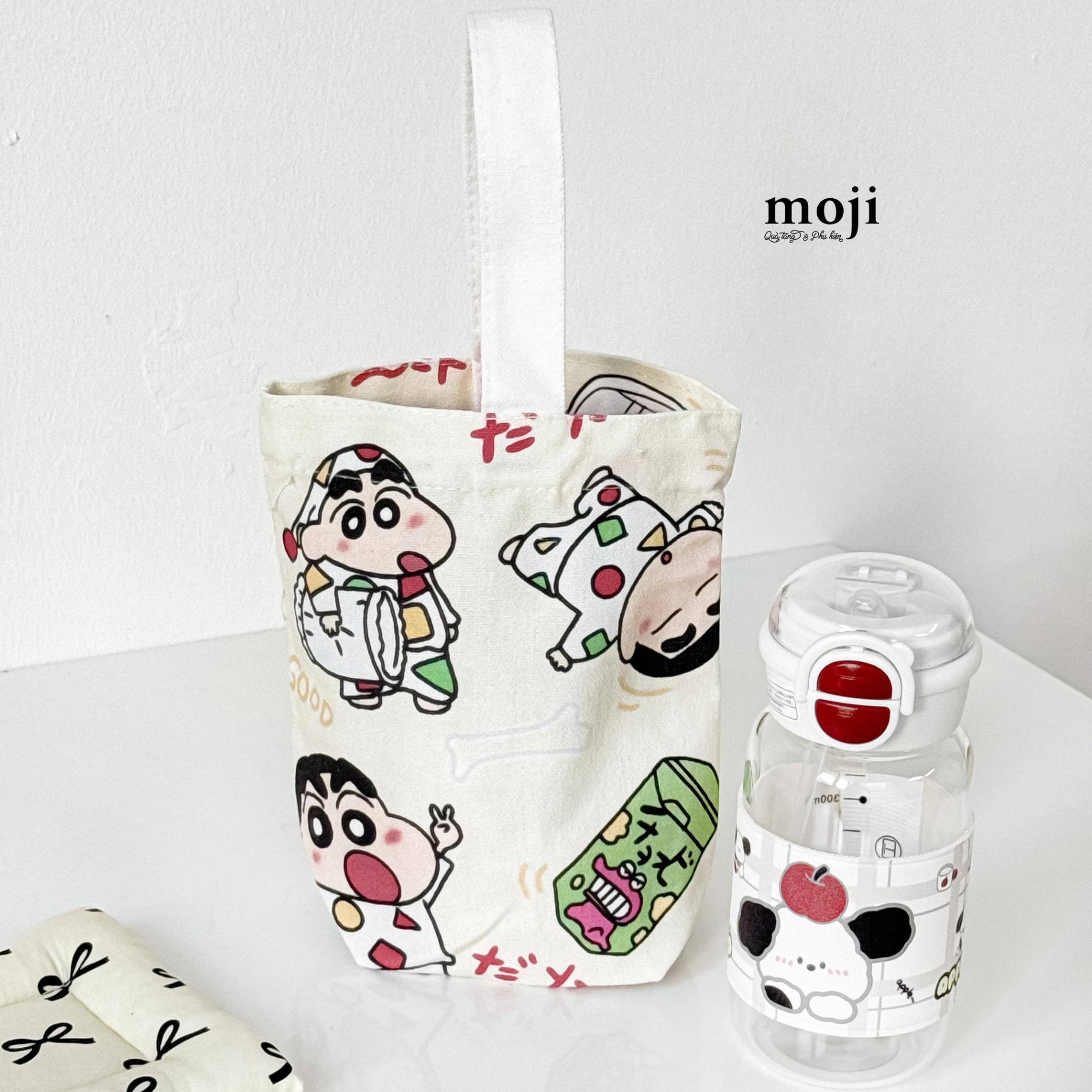 Túi đựng bình nước Crayon Shinchan cosplay siêu nhân Action 10x11x21