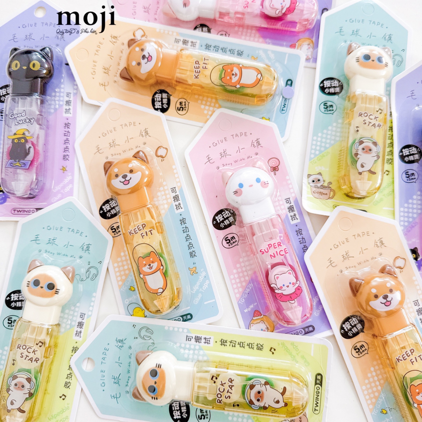 Băng dính hai mặt Cute cat sports time