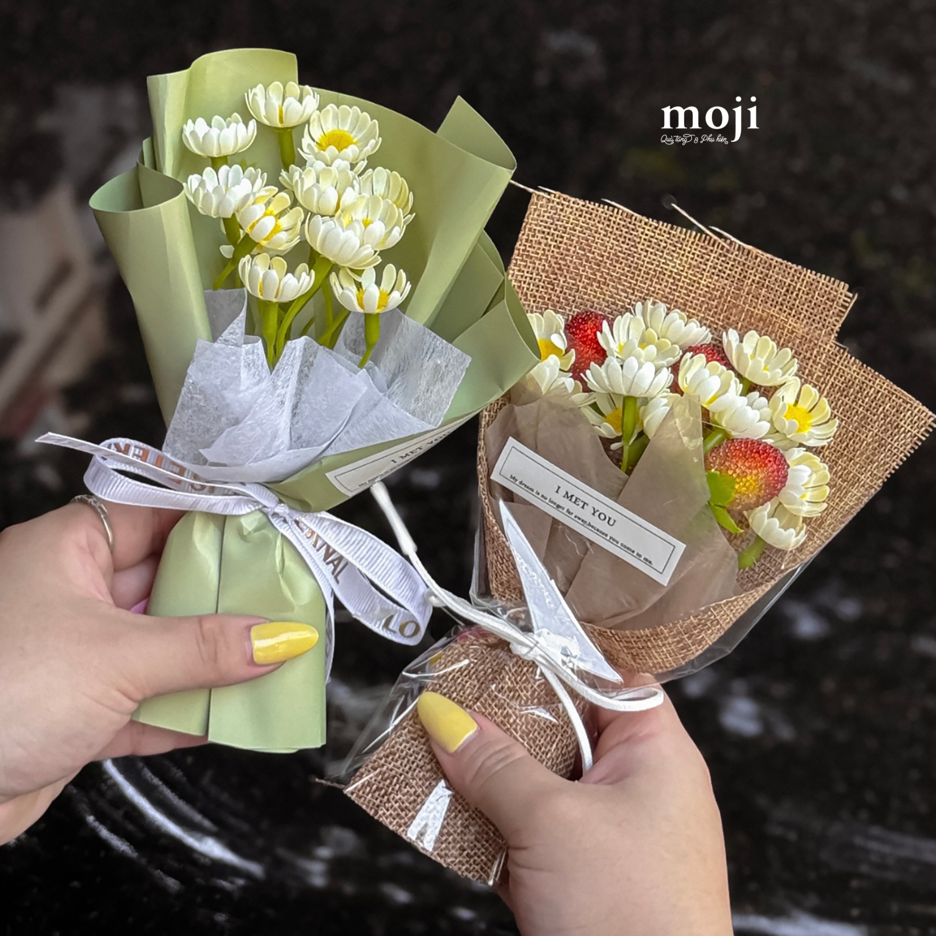 Hoa sáp bó Daisy cúc tana bách nhật I met You 20cm