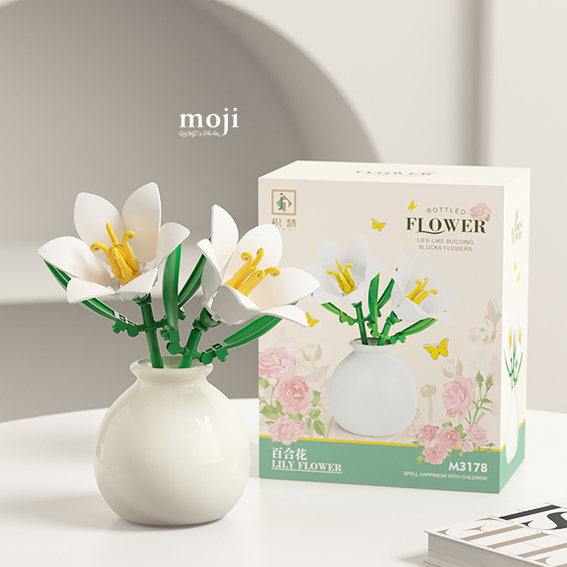 Đồ chơi xếp hình hoa Flower pot hoa Lily 6x9x11