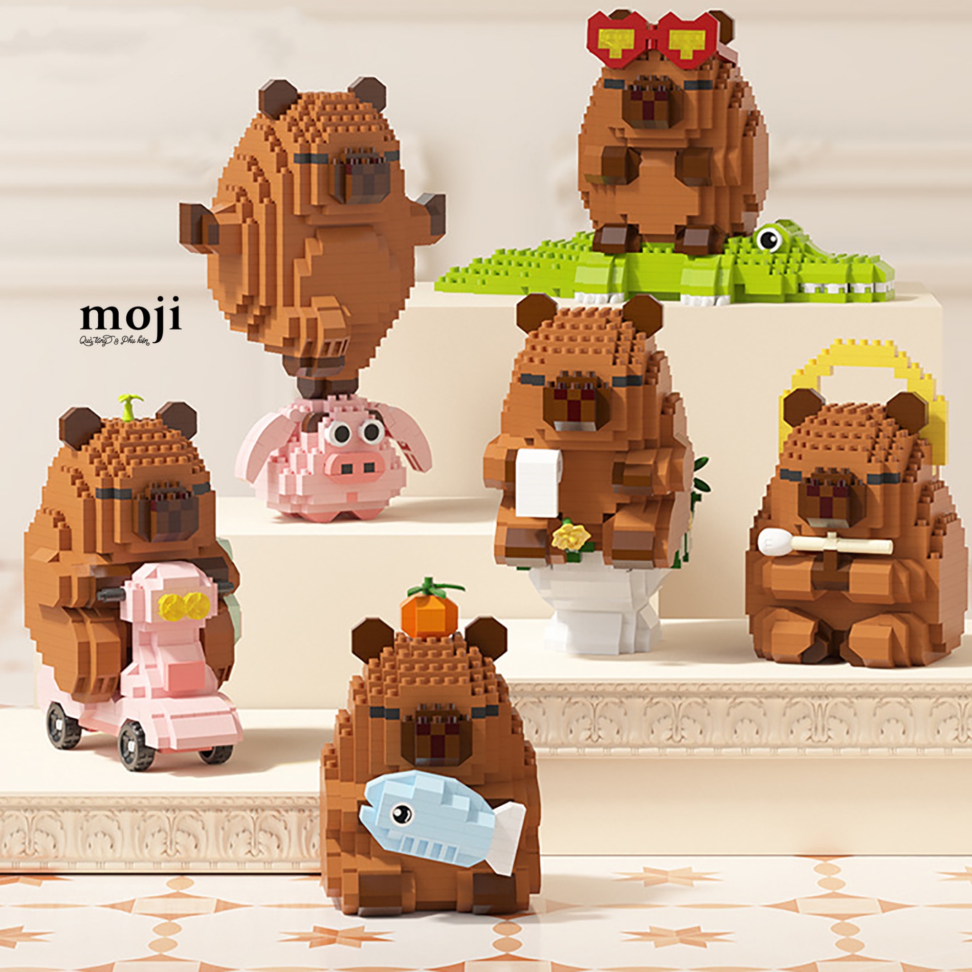 Đồ chơi xếp hình Capybara daily life 4x11x16