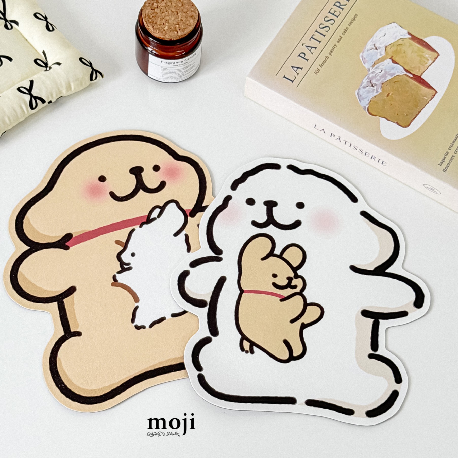 Lót chuột Copule dog maltese hug 22x24