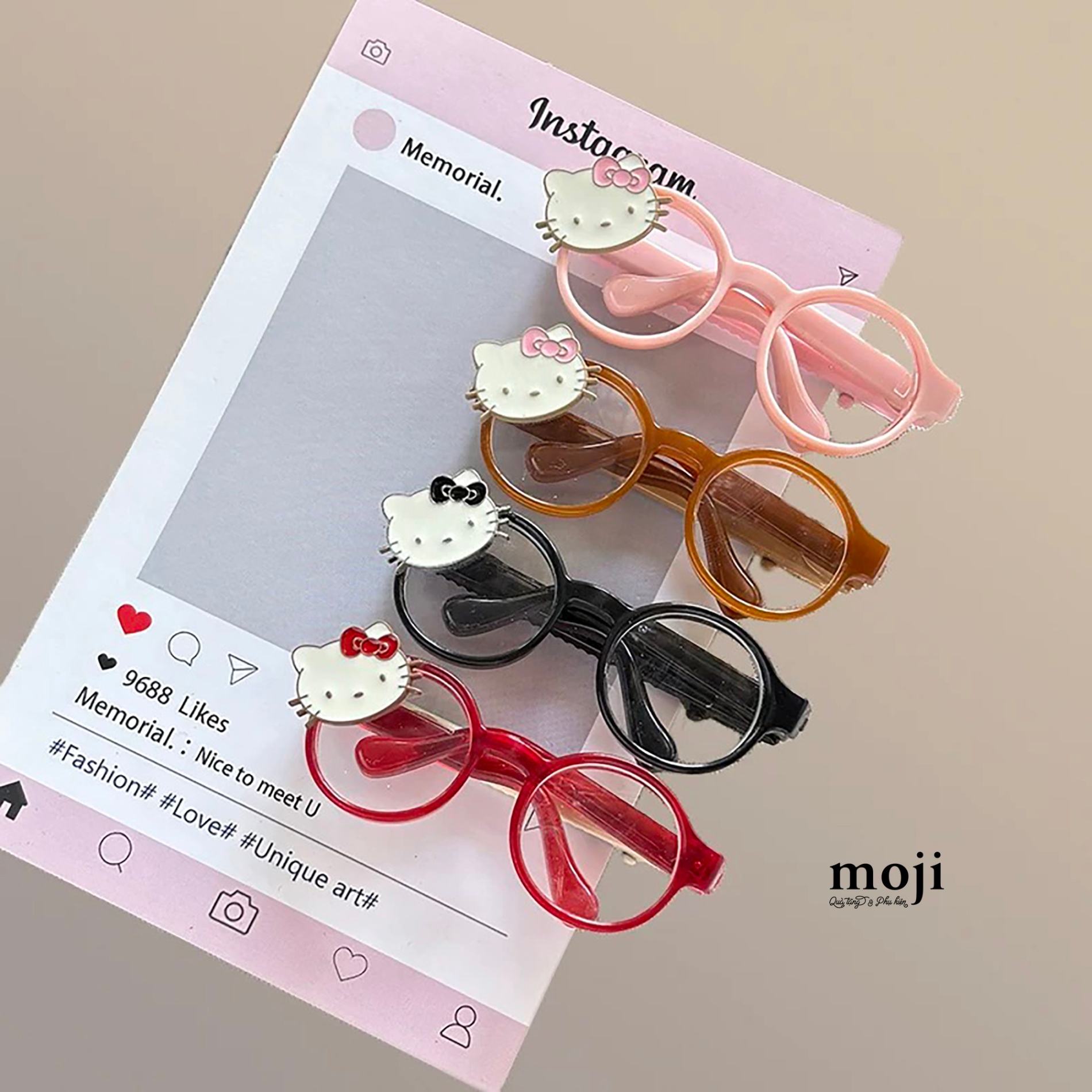 Kẹp tóc trang điểm Sanrio Hello Kitty face glasses