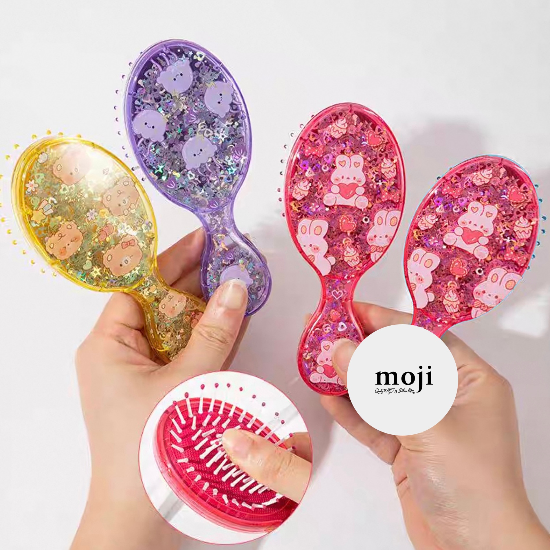 Lược đệm mát xa Cute animals heart ngôi sao màu sắc