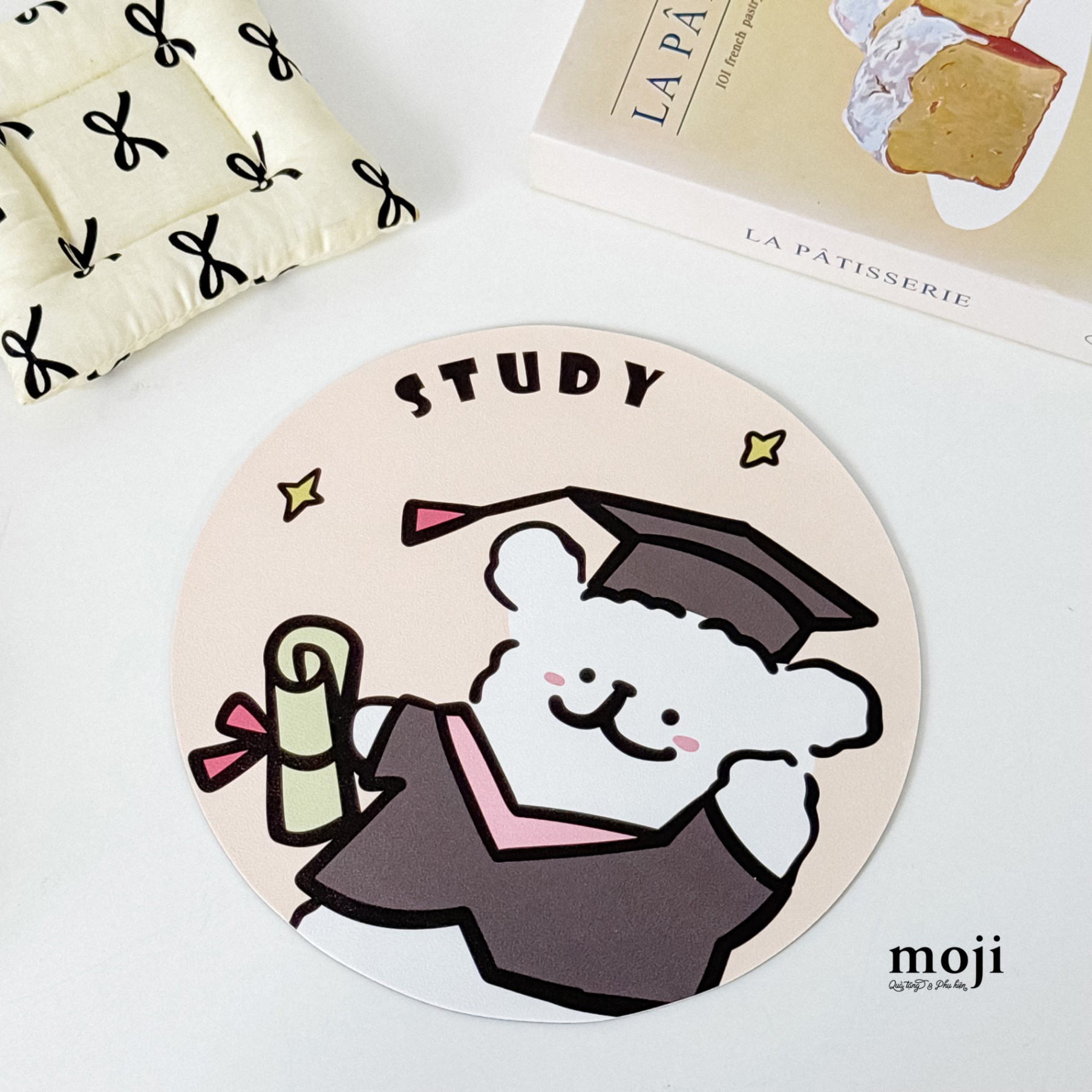 Lót chuột Cute dog study tốt nghiệp 22x22