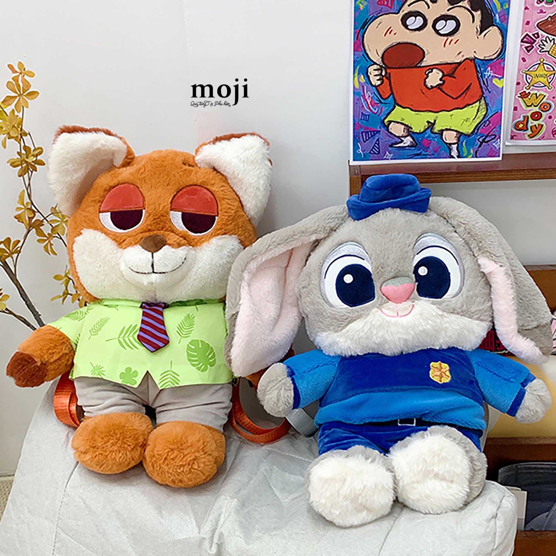 B.12 Balo gấu bông Zootopia Nick Judy đứng 25x45