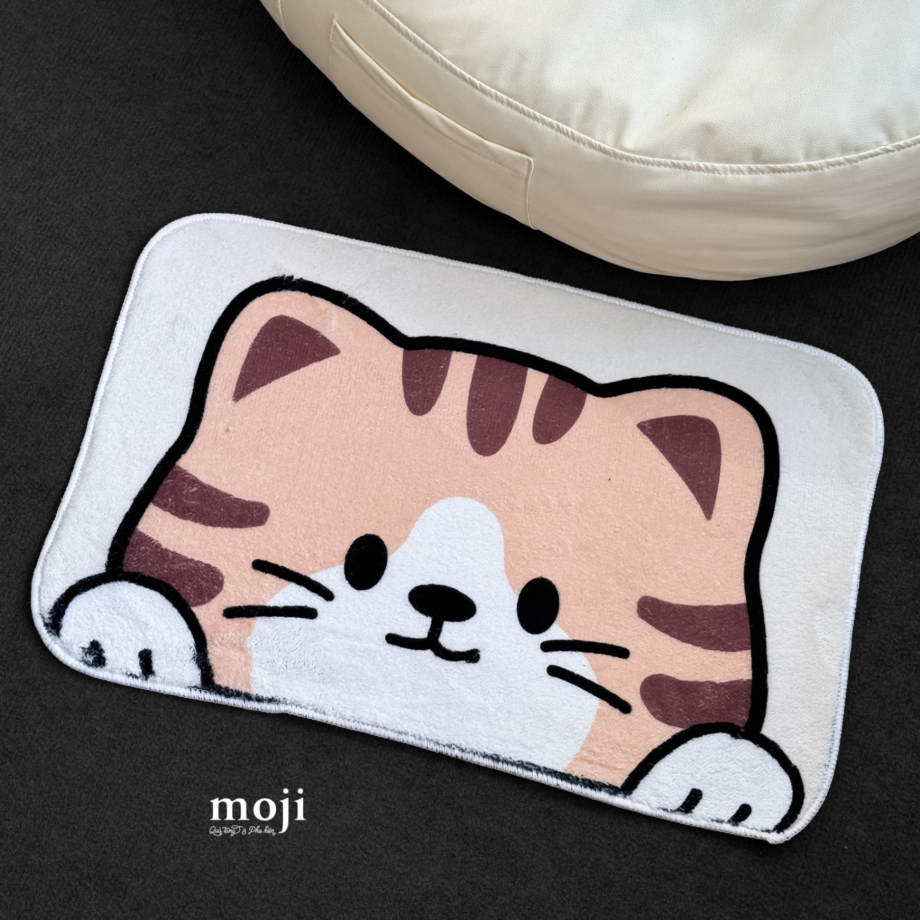 A.052 Thảm trải sàn Cute cat face nền màu 40x60