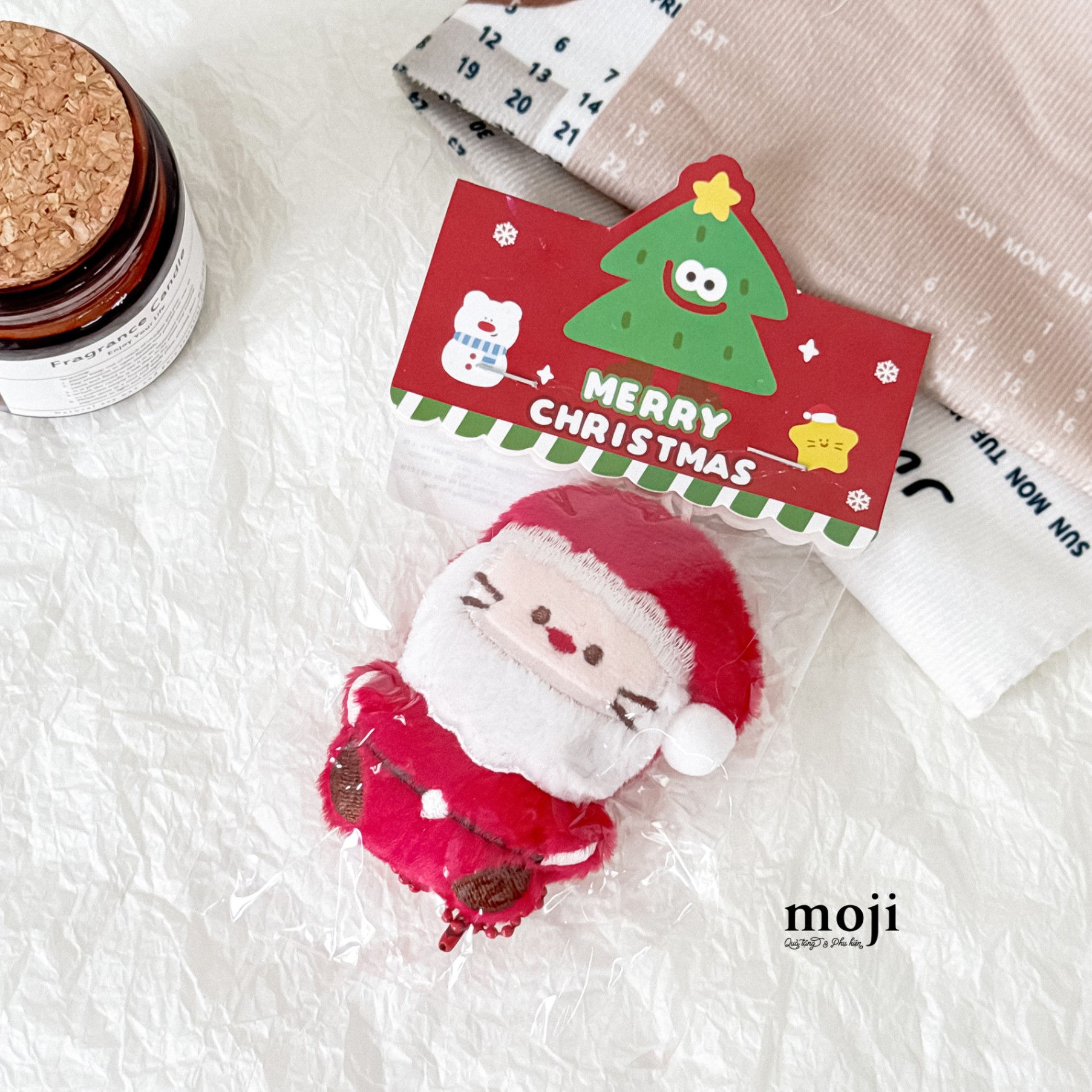 B.05A Móc khóa xmas Cute cat cosplay ông già noel