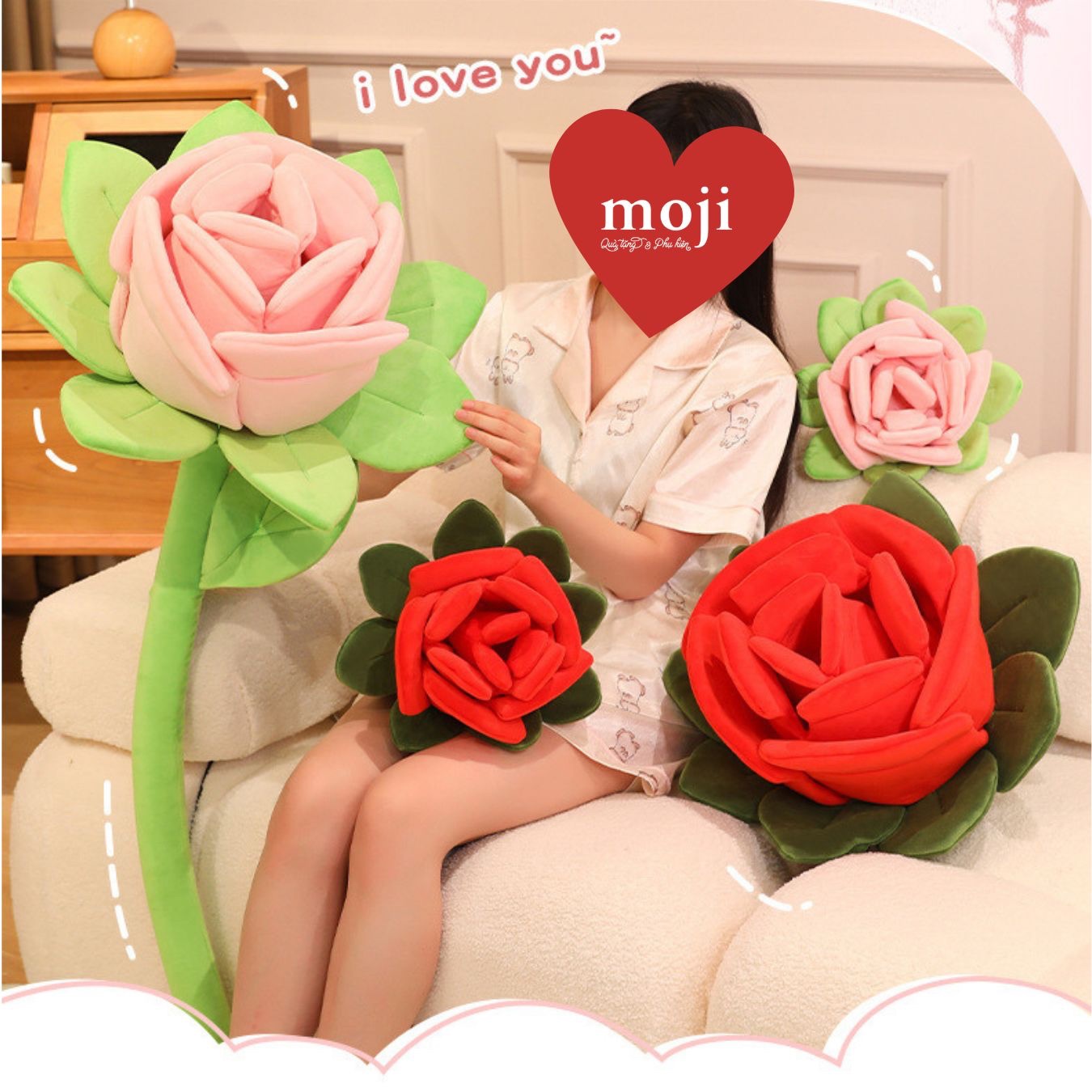 Hoa gấu bông lẻ Hoa hồng lớn 110cm