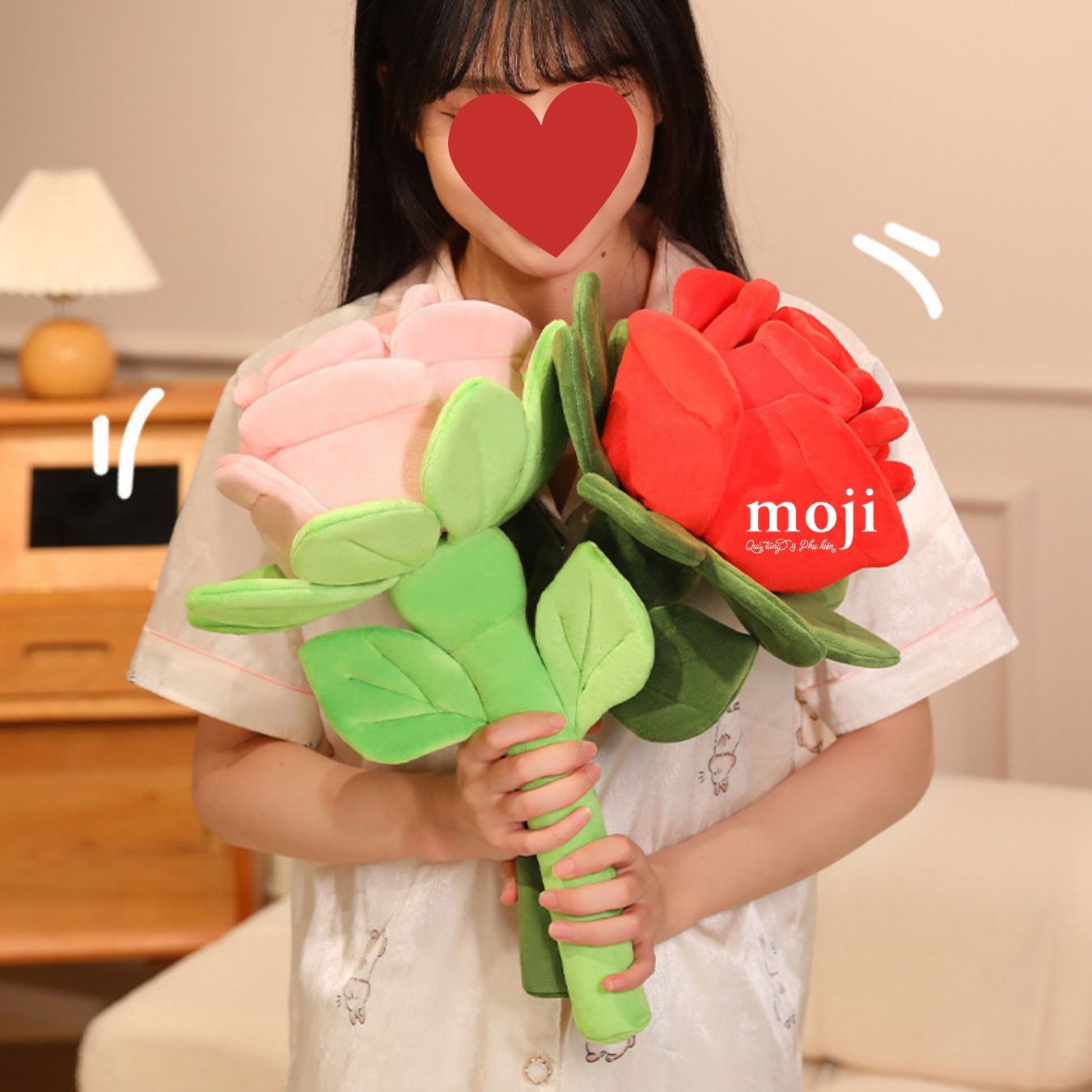 Hoa gấu bông lẻ Hoa hồng lớn 40cm