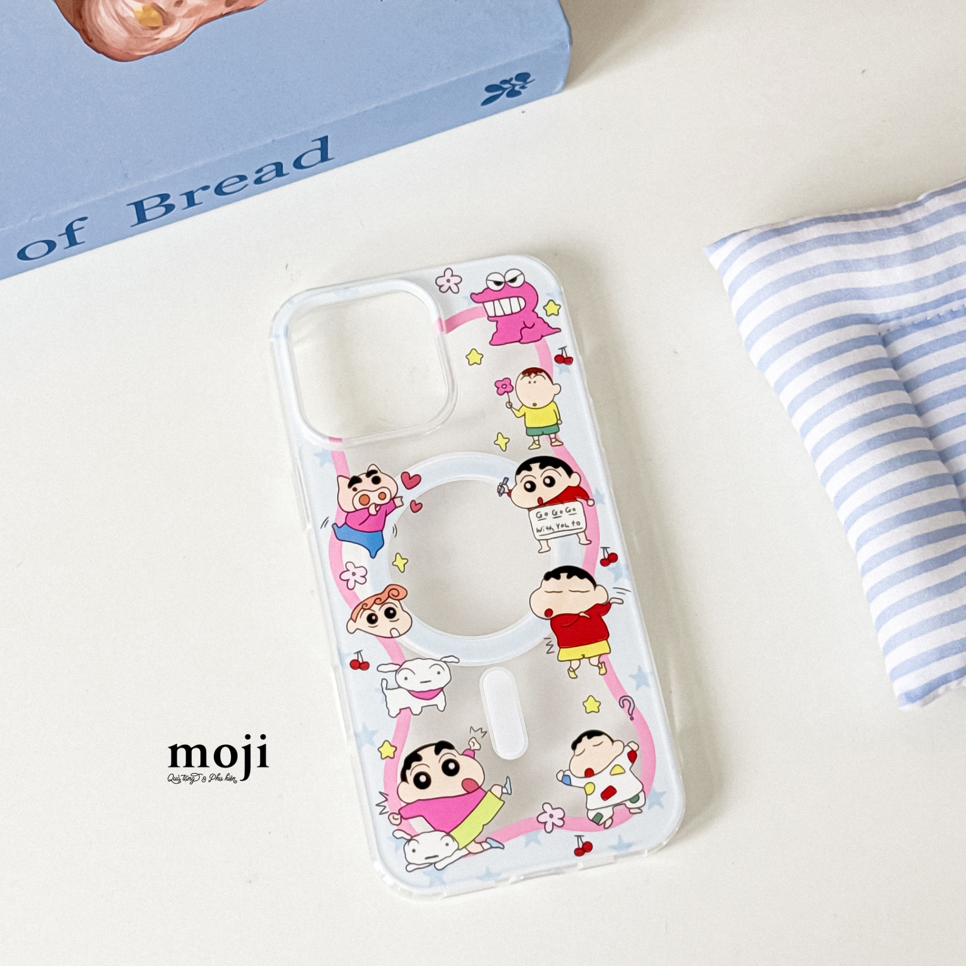 Ốp điện thoại magsafe Crayon Shinchan đồng hồ vui vẻ