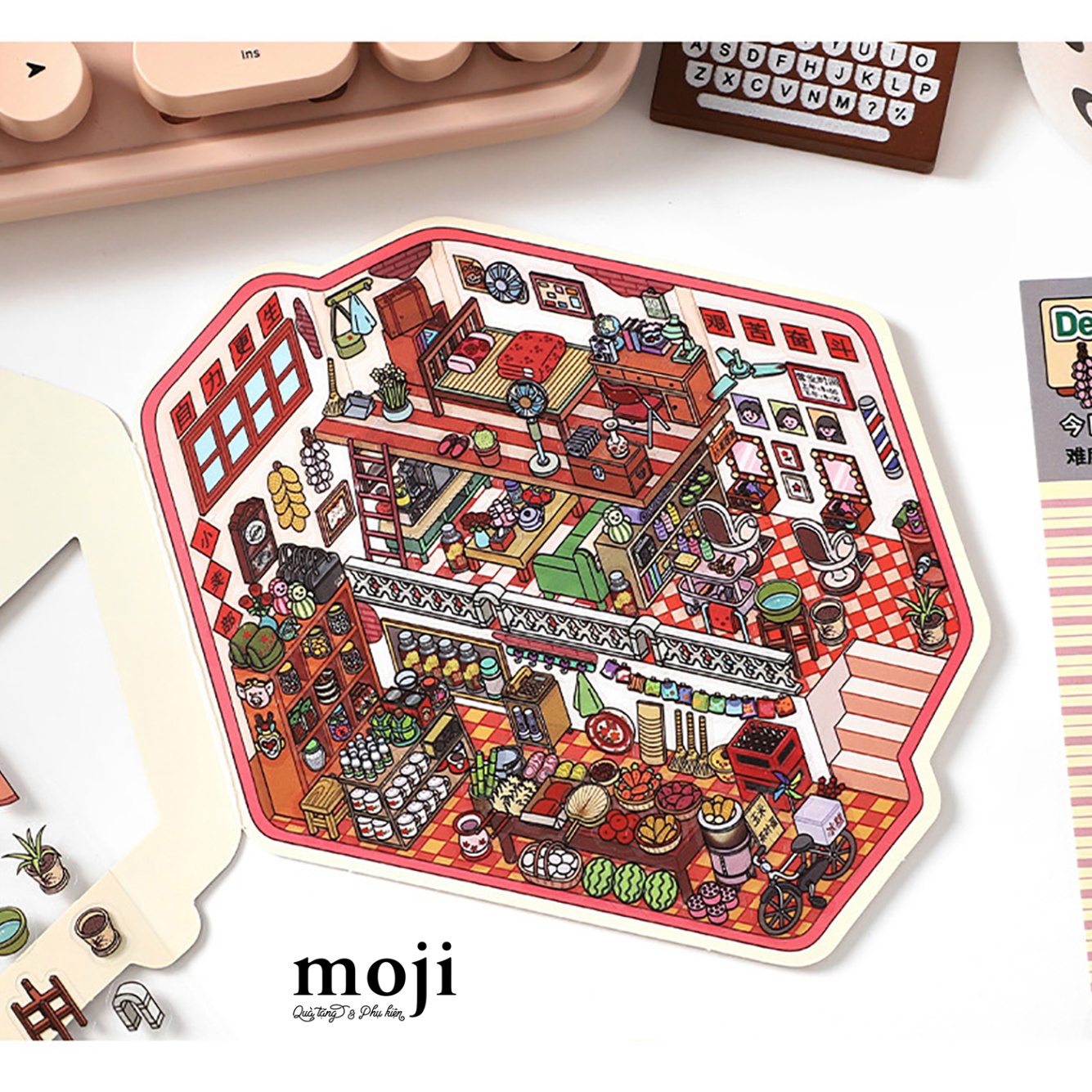 Sticker bảng MJ Build grocery store in TV