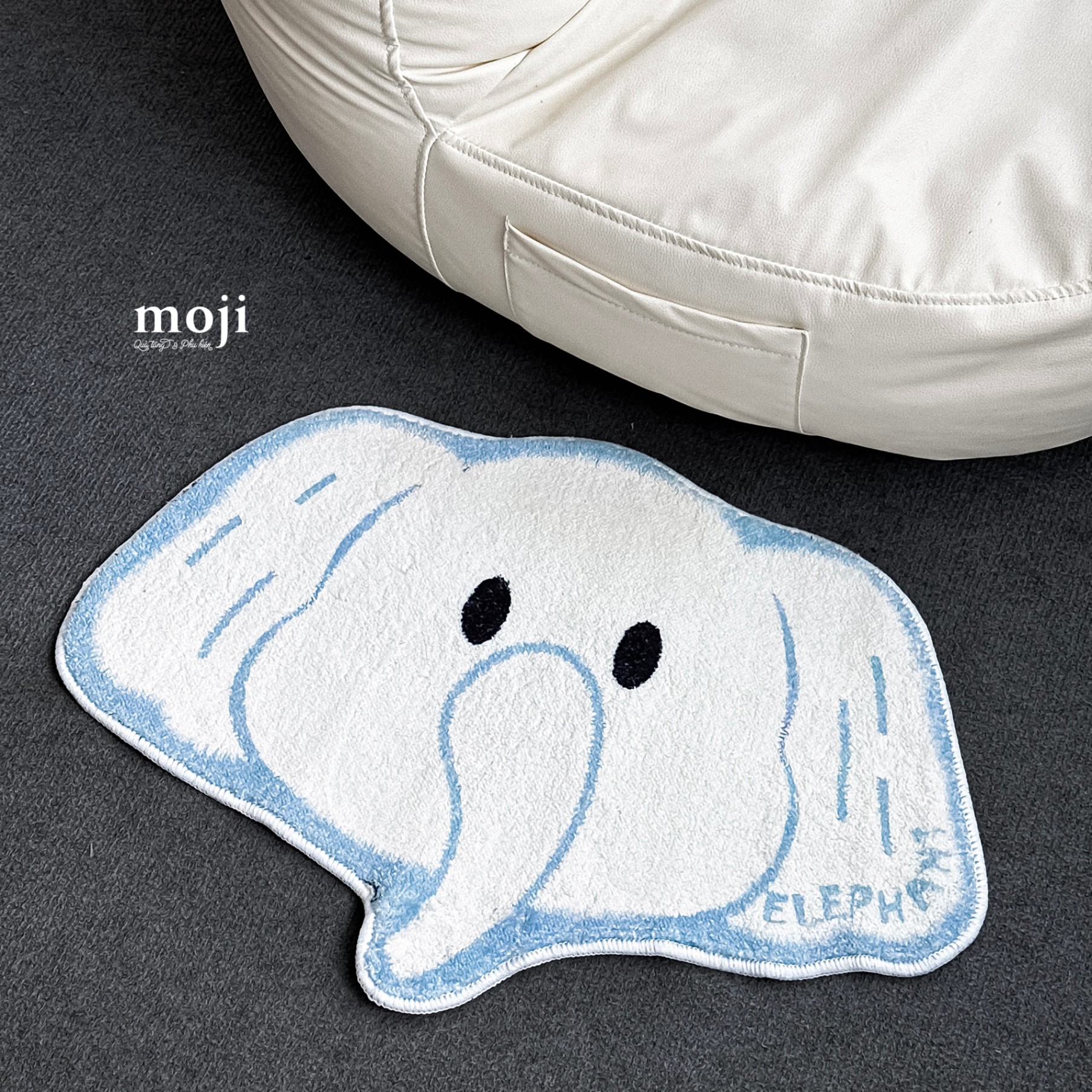 A.052 Thảm trải sàn Cute elephant chú voi viền màu 40x60