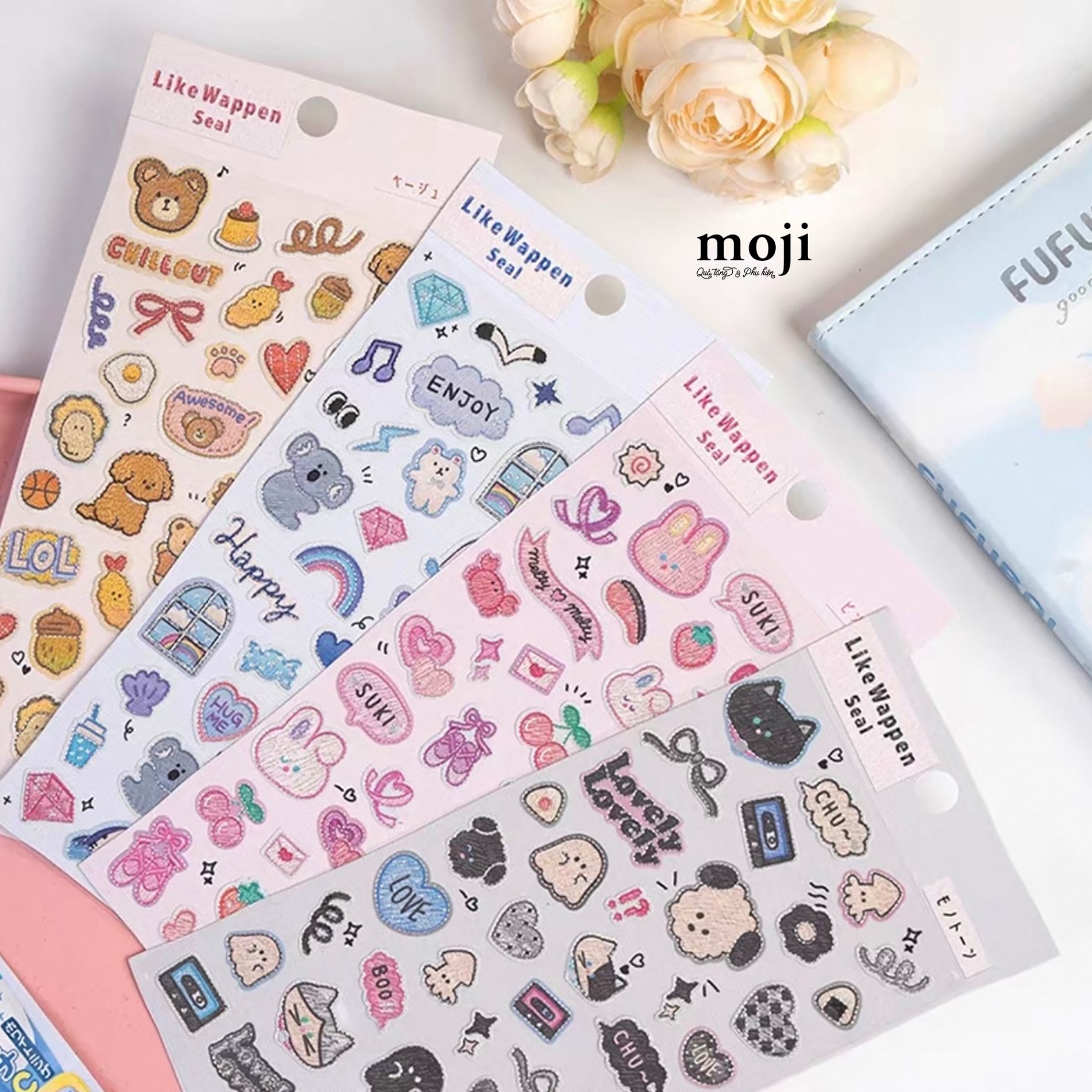 Sticker bảng MJ nhám Happy animals Like wappen seal