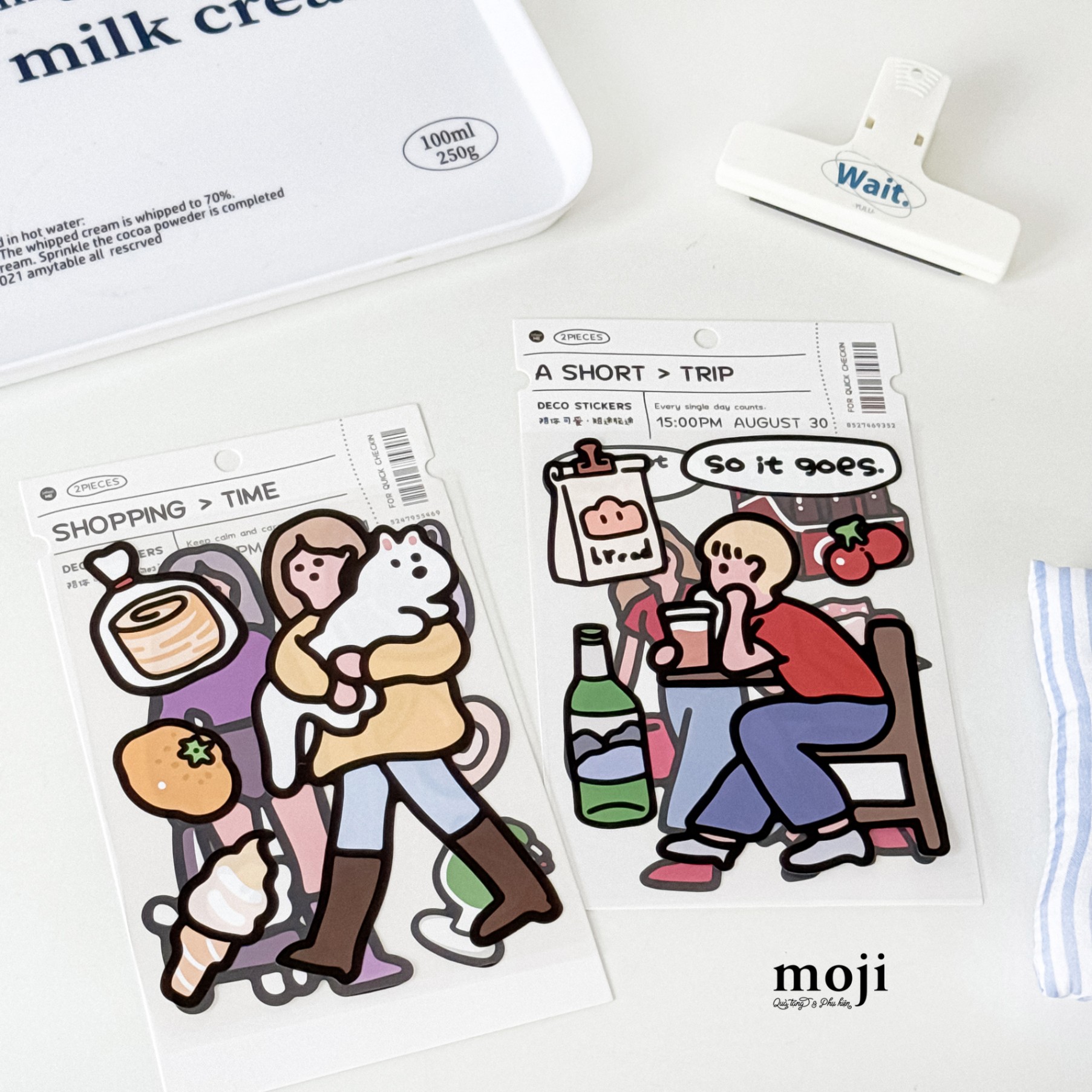 Sticker bảng MJ Fashion girl tickets style set2