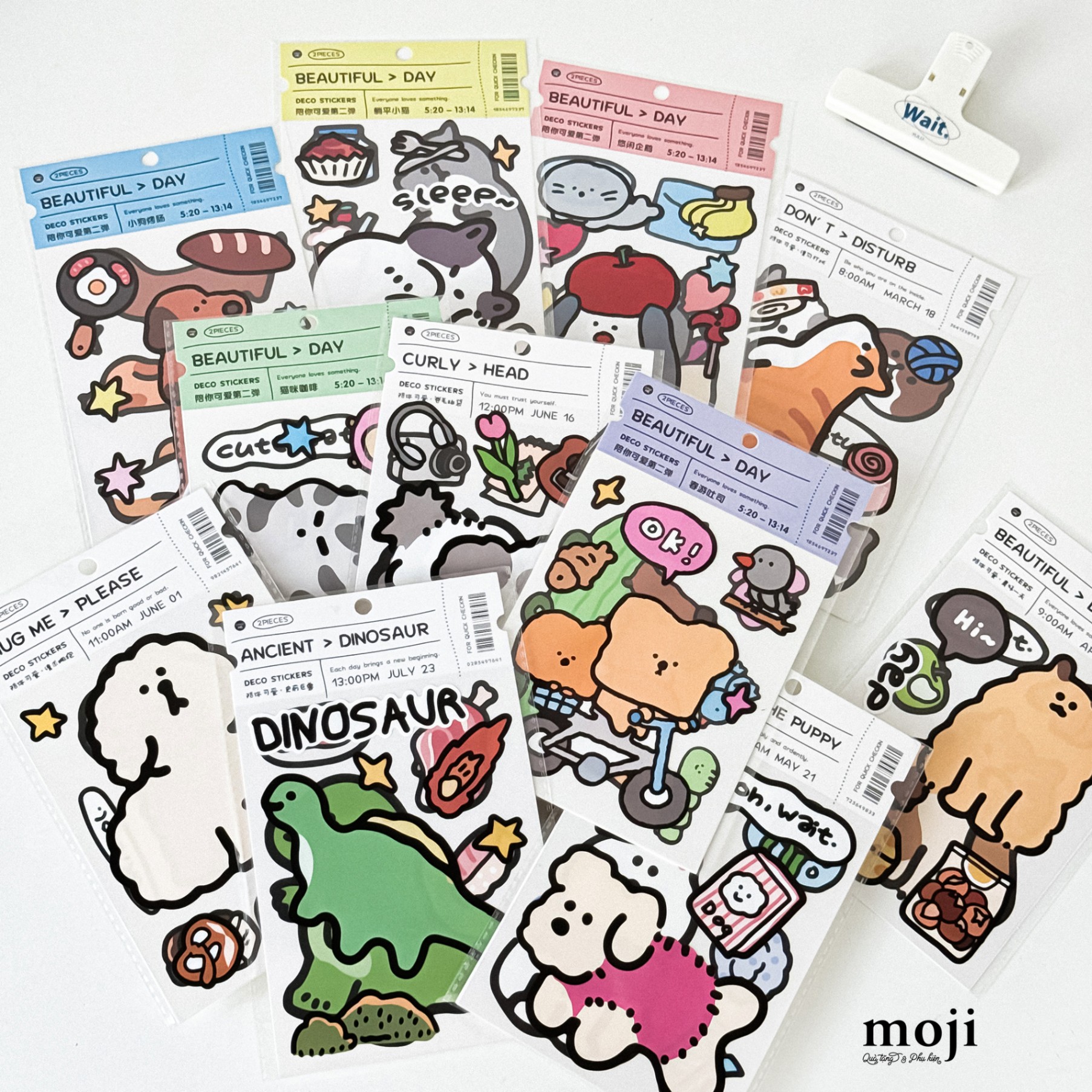 Sticker bảng MJ Doodle cartoon tickets style set2