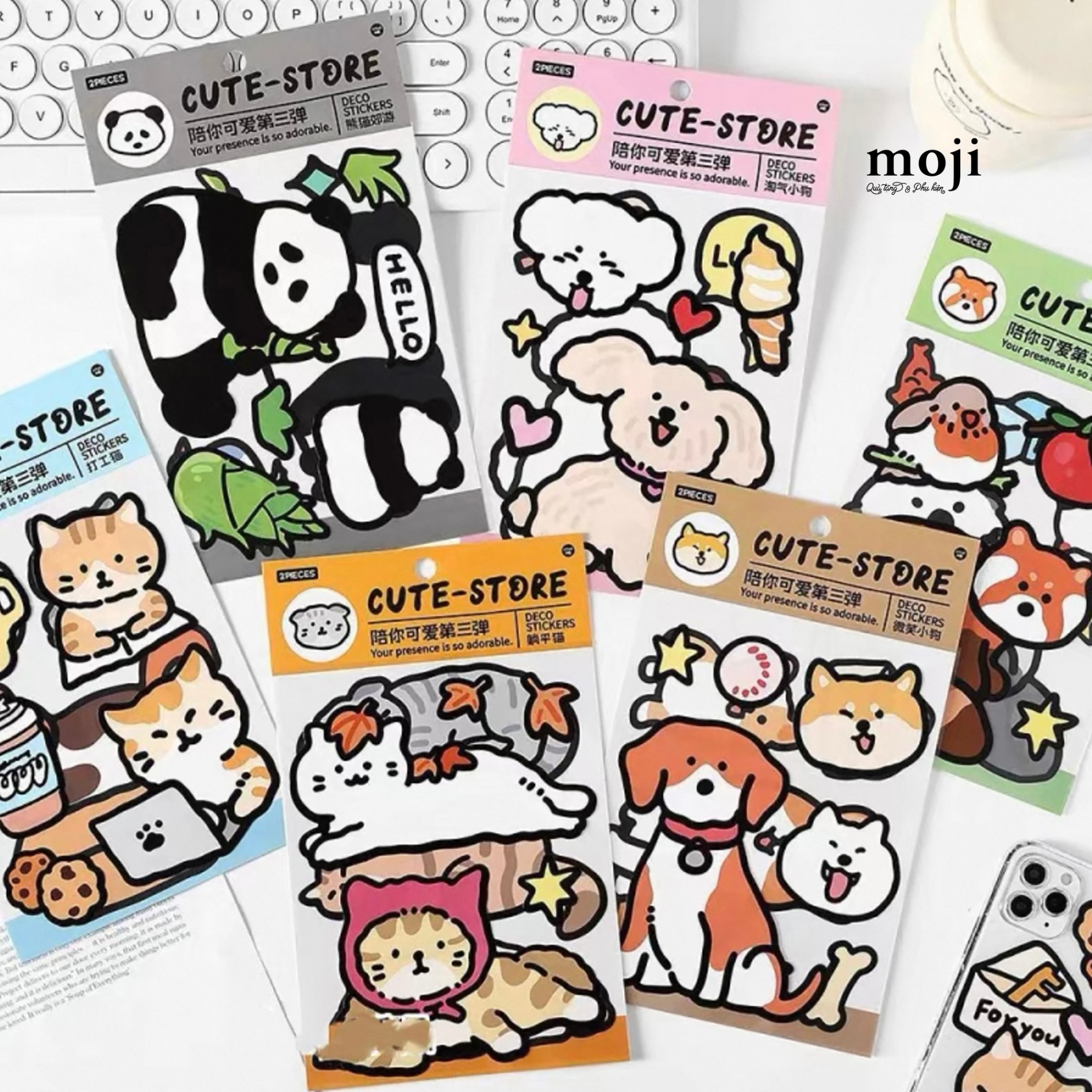 Sticker bảng MJ Cute store with animals set2