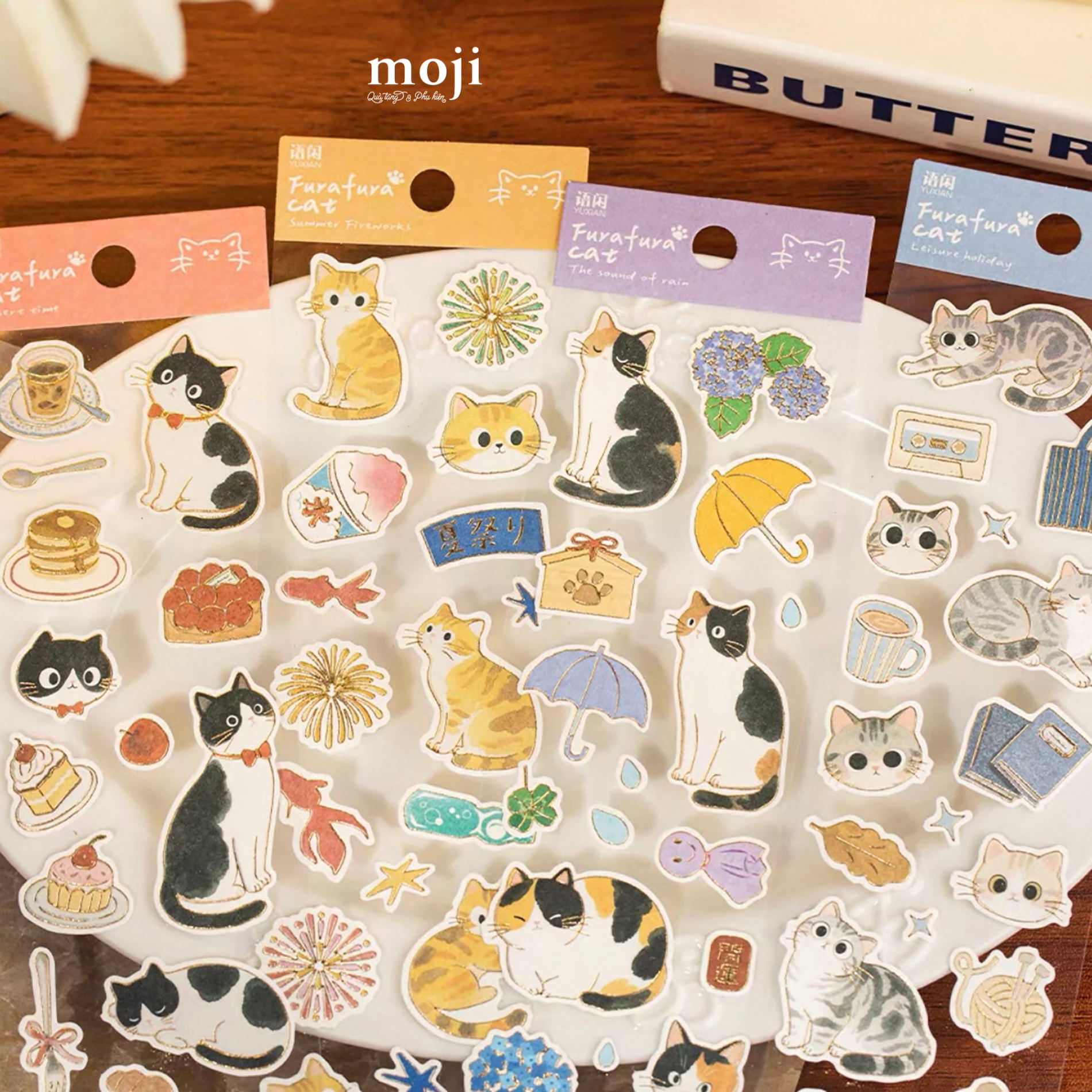 Sticker bảng Furafura cat set2