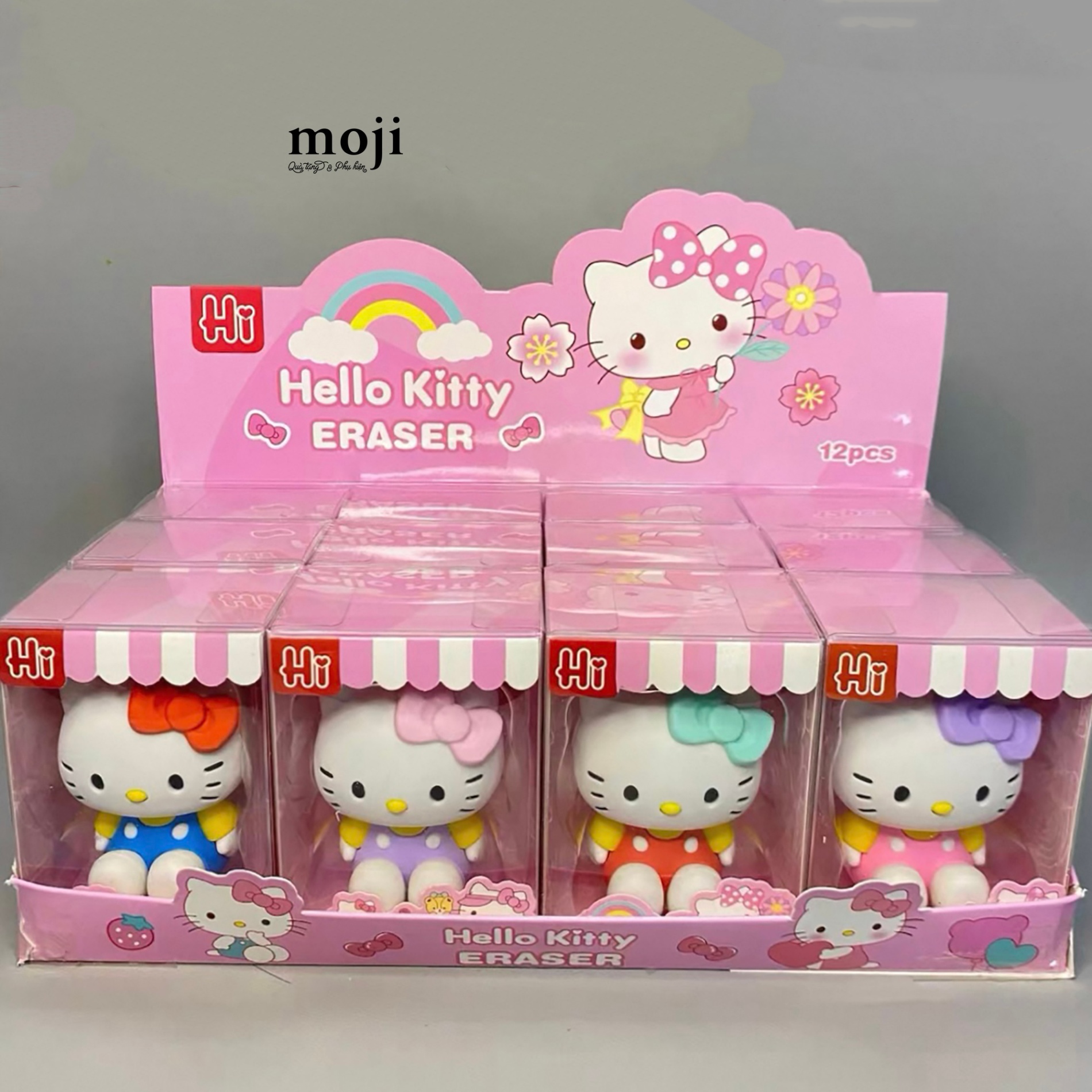 Cục tẩy gôm Sanrio Hello Kitty ngồi coloful outfit