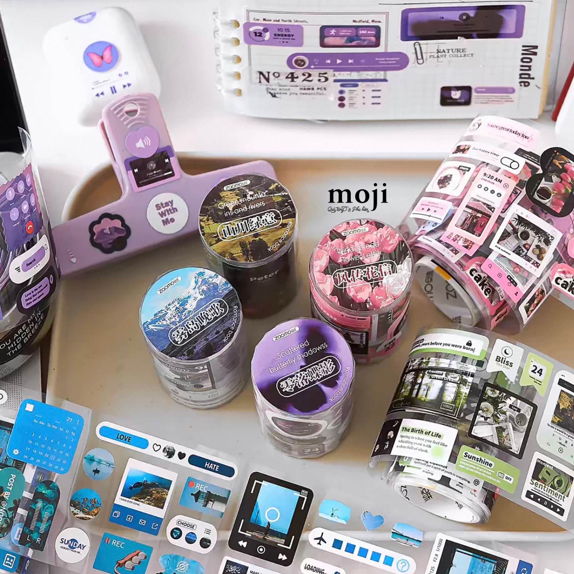 Sticker cuộn họa tiết widget điện thoại 2mx60mm