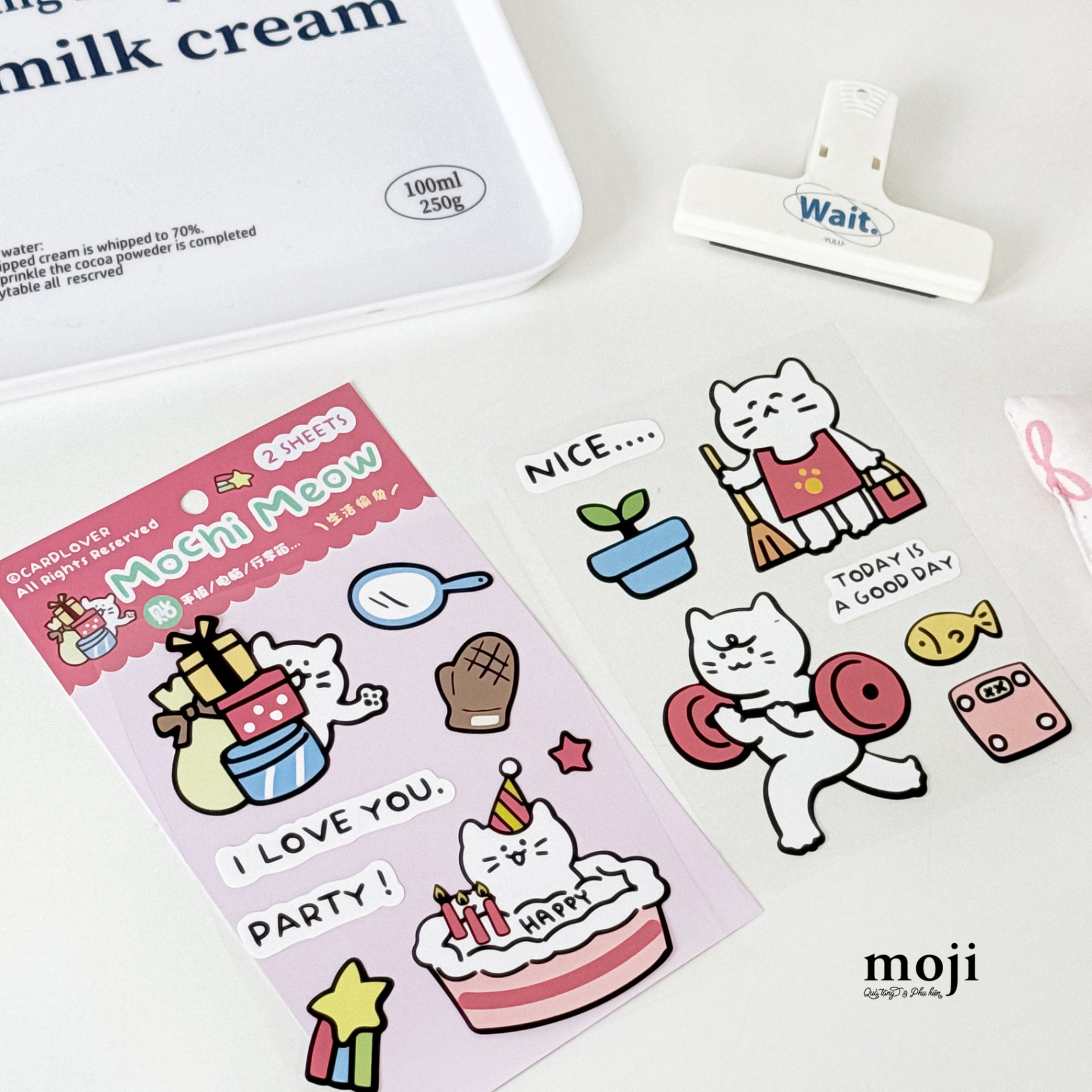 Sticker bảng MJ Mochi Meow good day set2