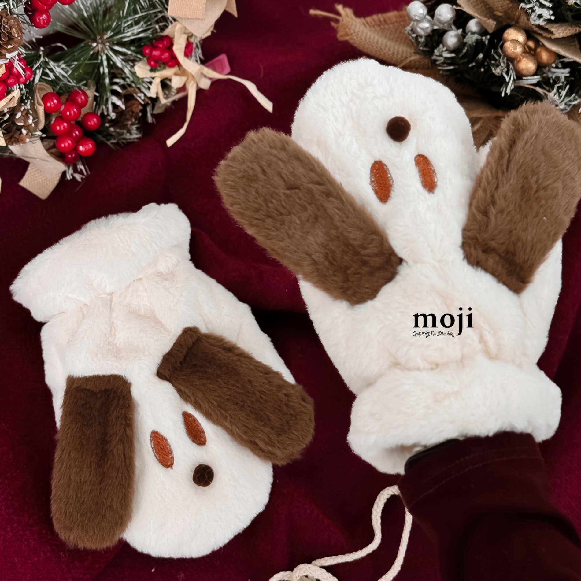 B.095 Găng tay Cute dog tai dài phối màu