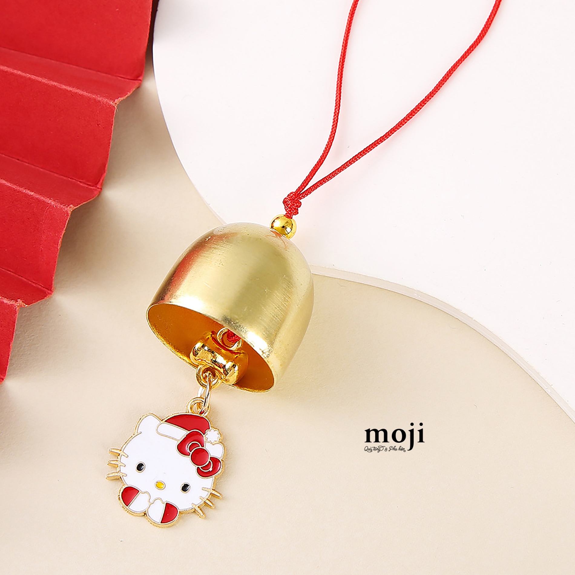 Chuông gió Xmas Sanrio Hello Kitty face đội mũ giáng sinh