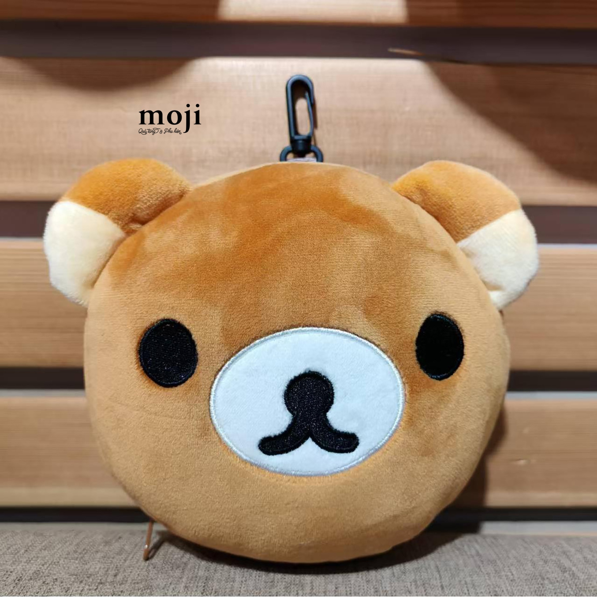A.716 Gối kê cổ kèm bịt mắt gấp gọn Gấu Rilakkuma face có tai