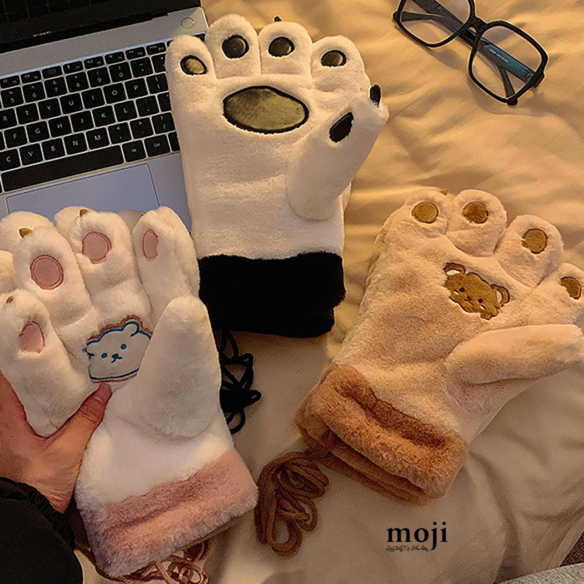 B.095 Găng tay chân gấu phối màu