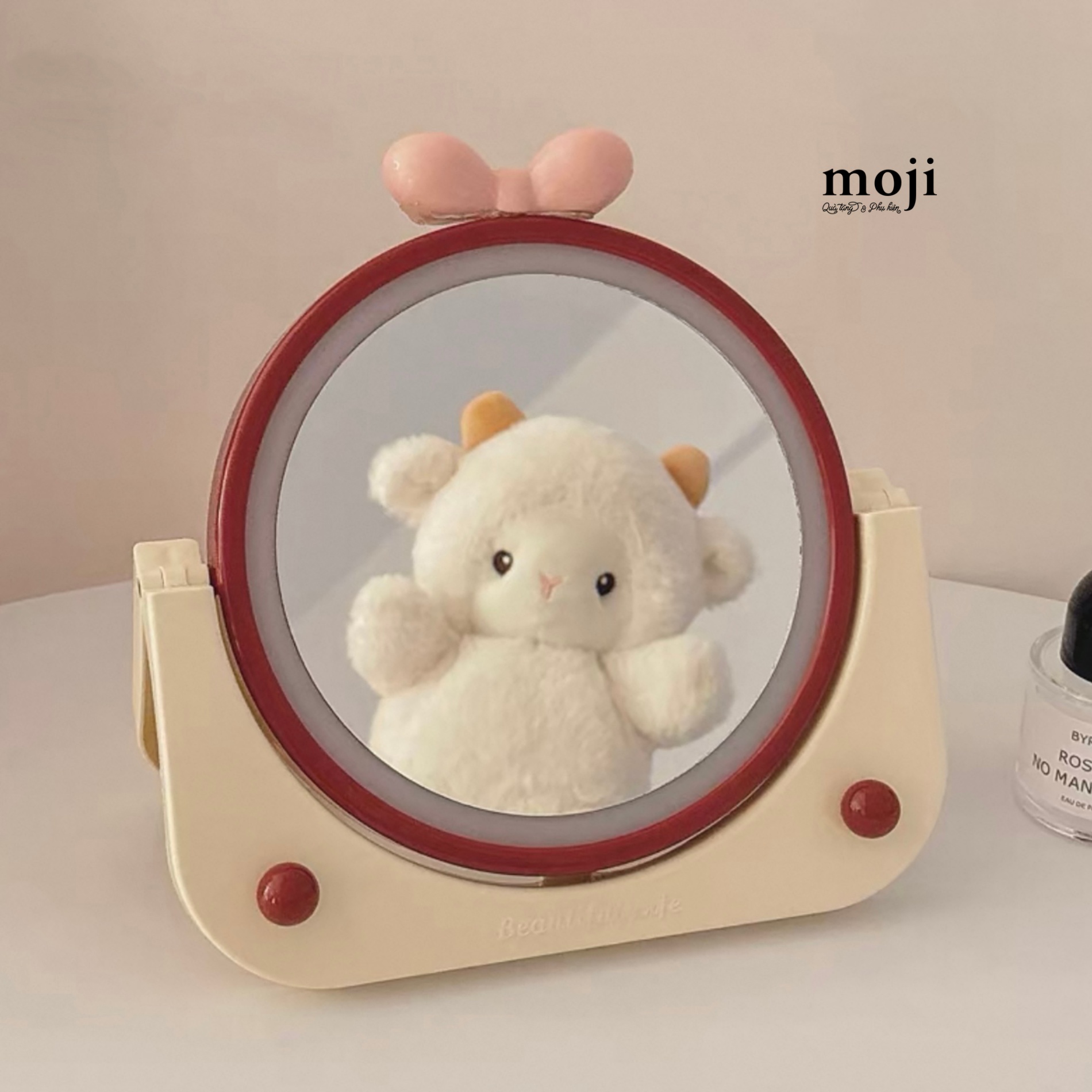 A.945 Gương Circle viền màu nơ lớn 21x21