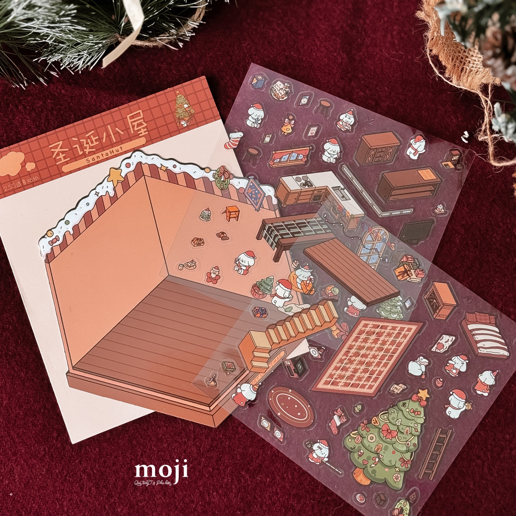 A.721 Sticker build Xmas dog house set3