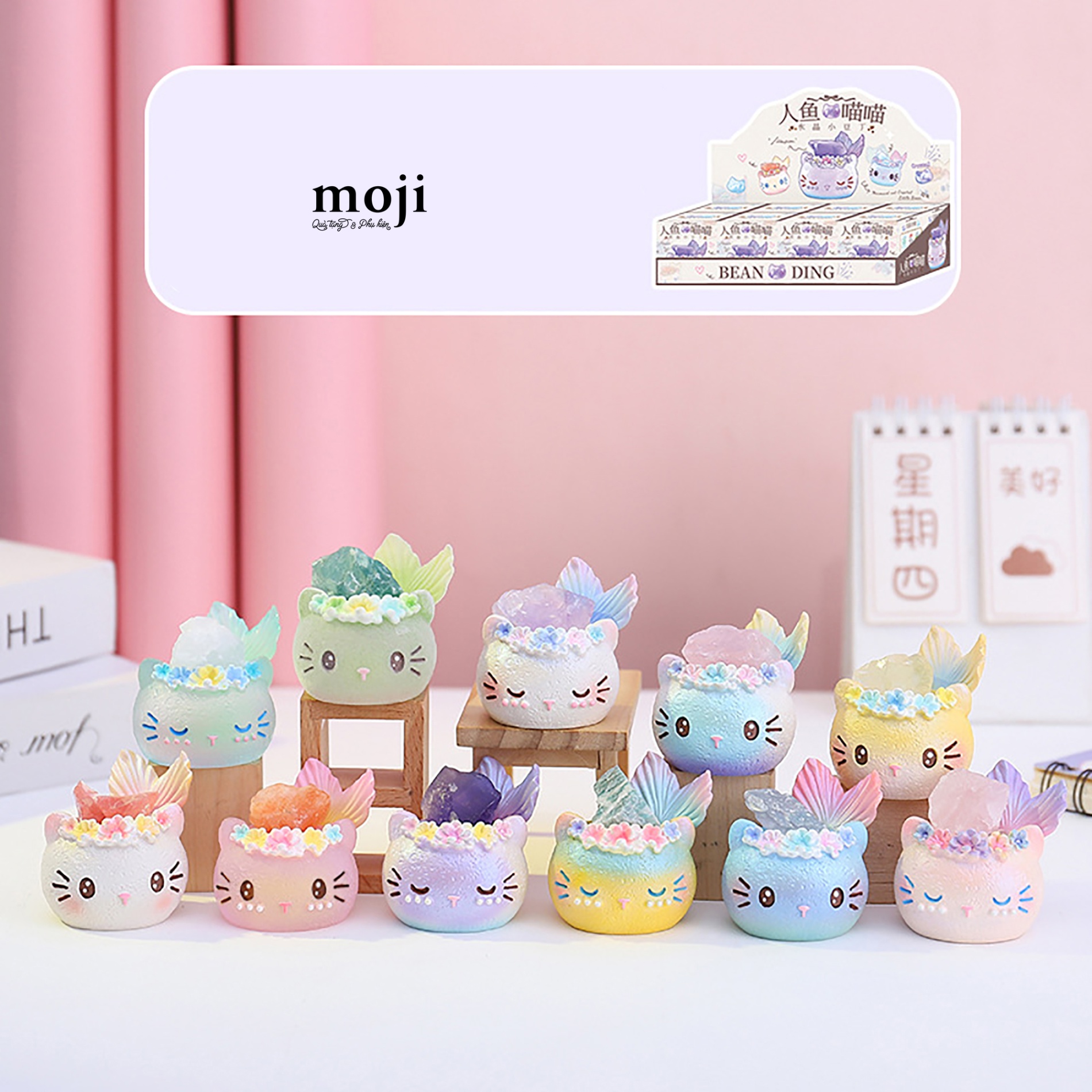 B.084 Hũ đá khuếch tán tinh dầu mèo tiên cá