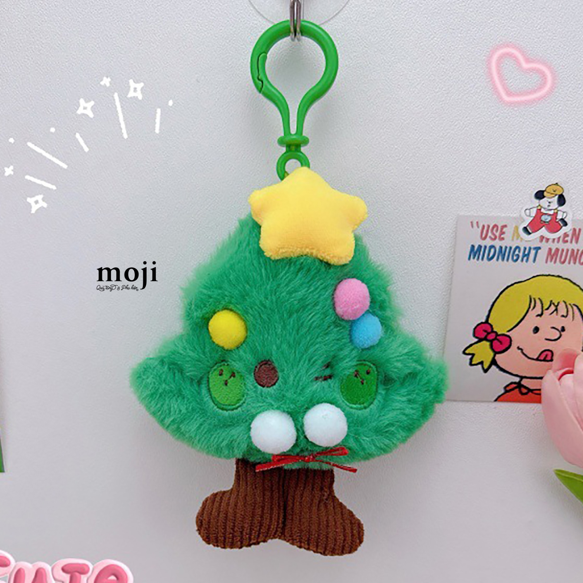 B.05A Móc khóa Xmas Cây thông cục bông star