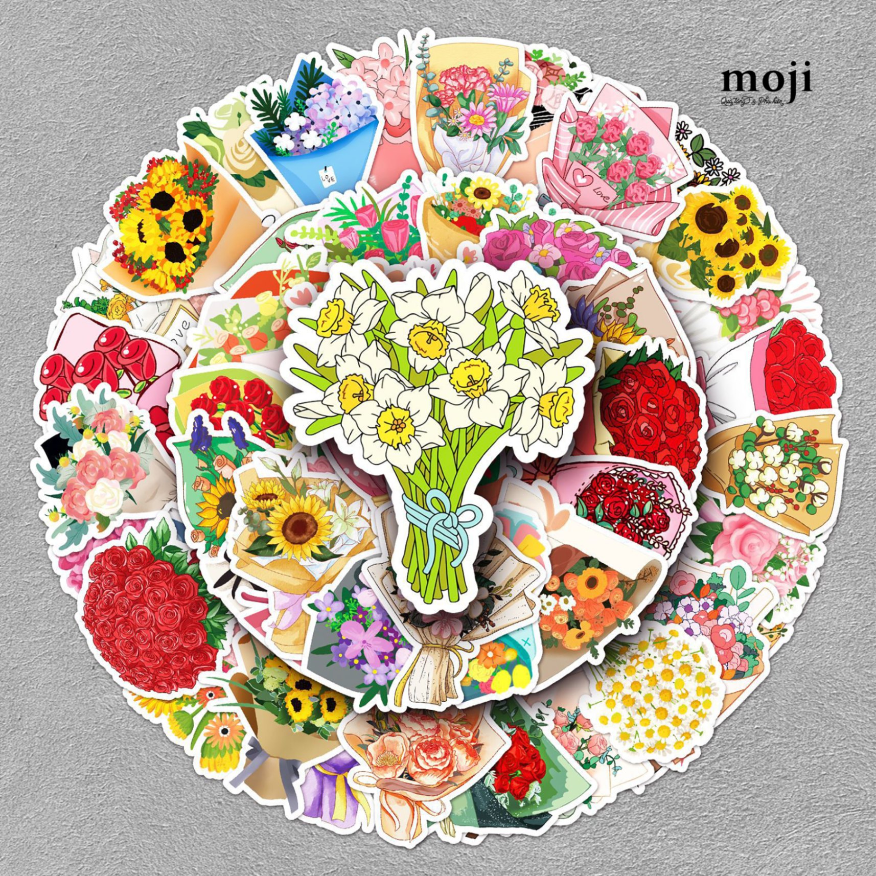 A.724 Sticker bó hoa set50
