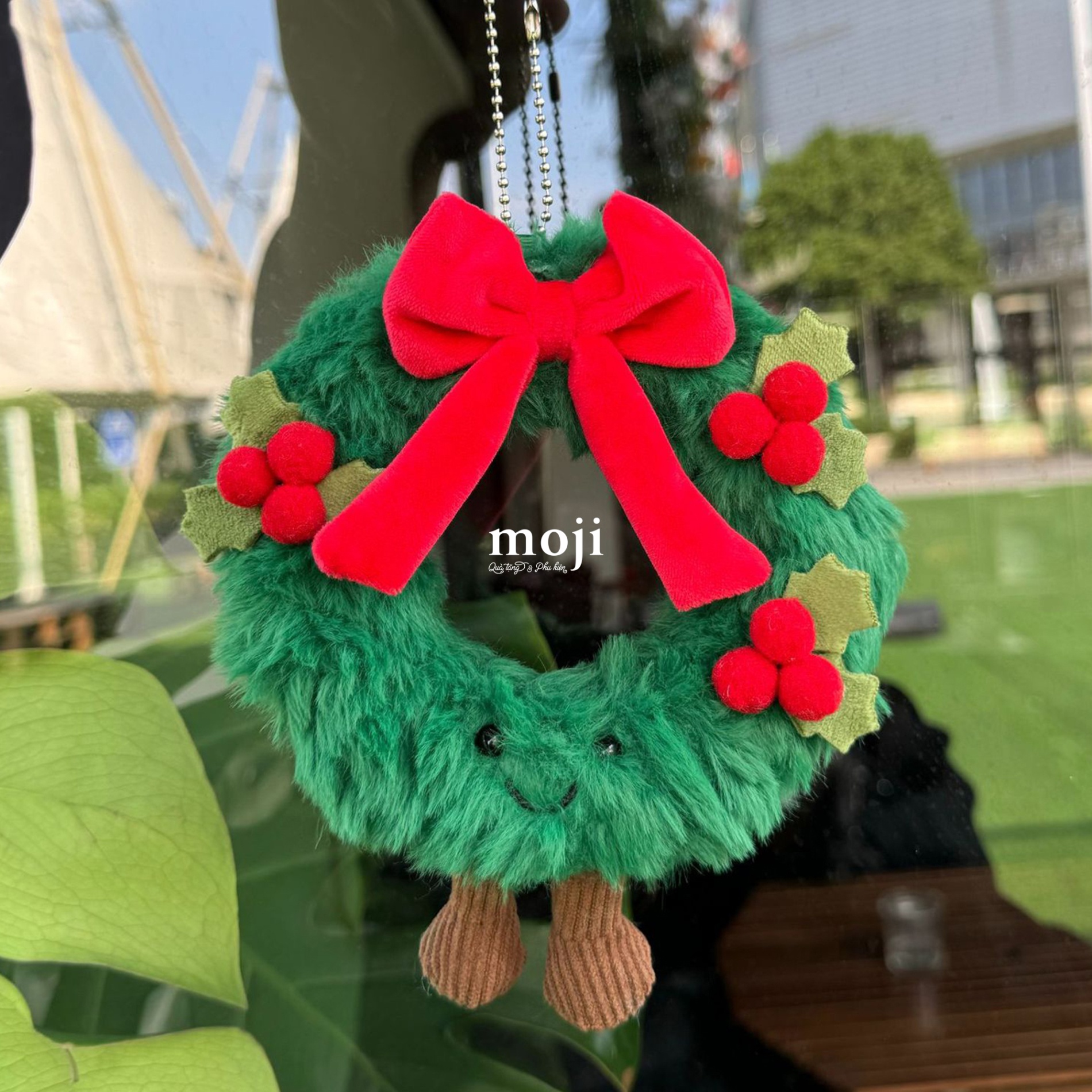 B.05A Móc khóa Xmas happy wreath nơ