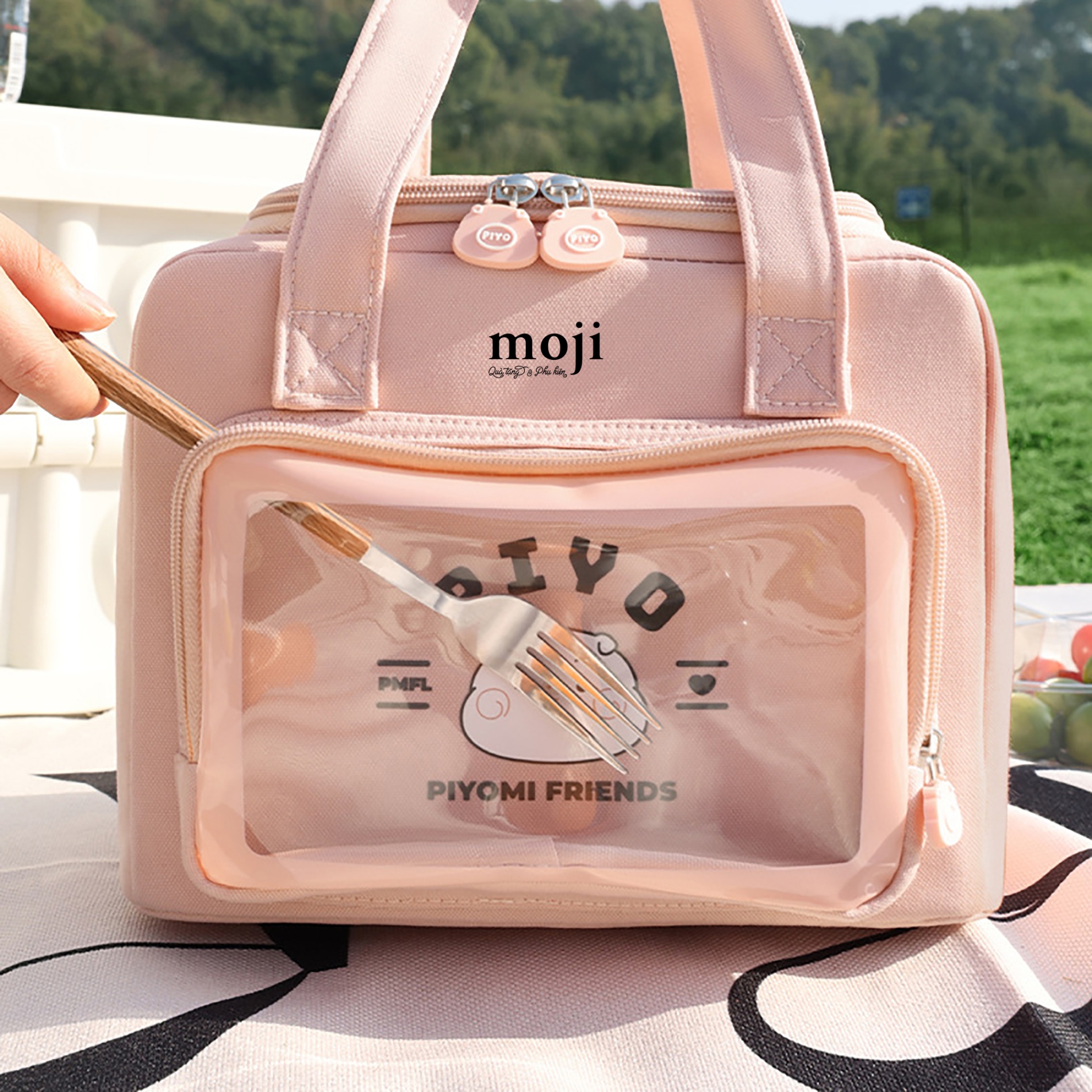 A.260 Túi đựng cơm Basic phối ngăn ngoài 16x18x26