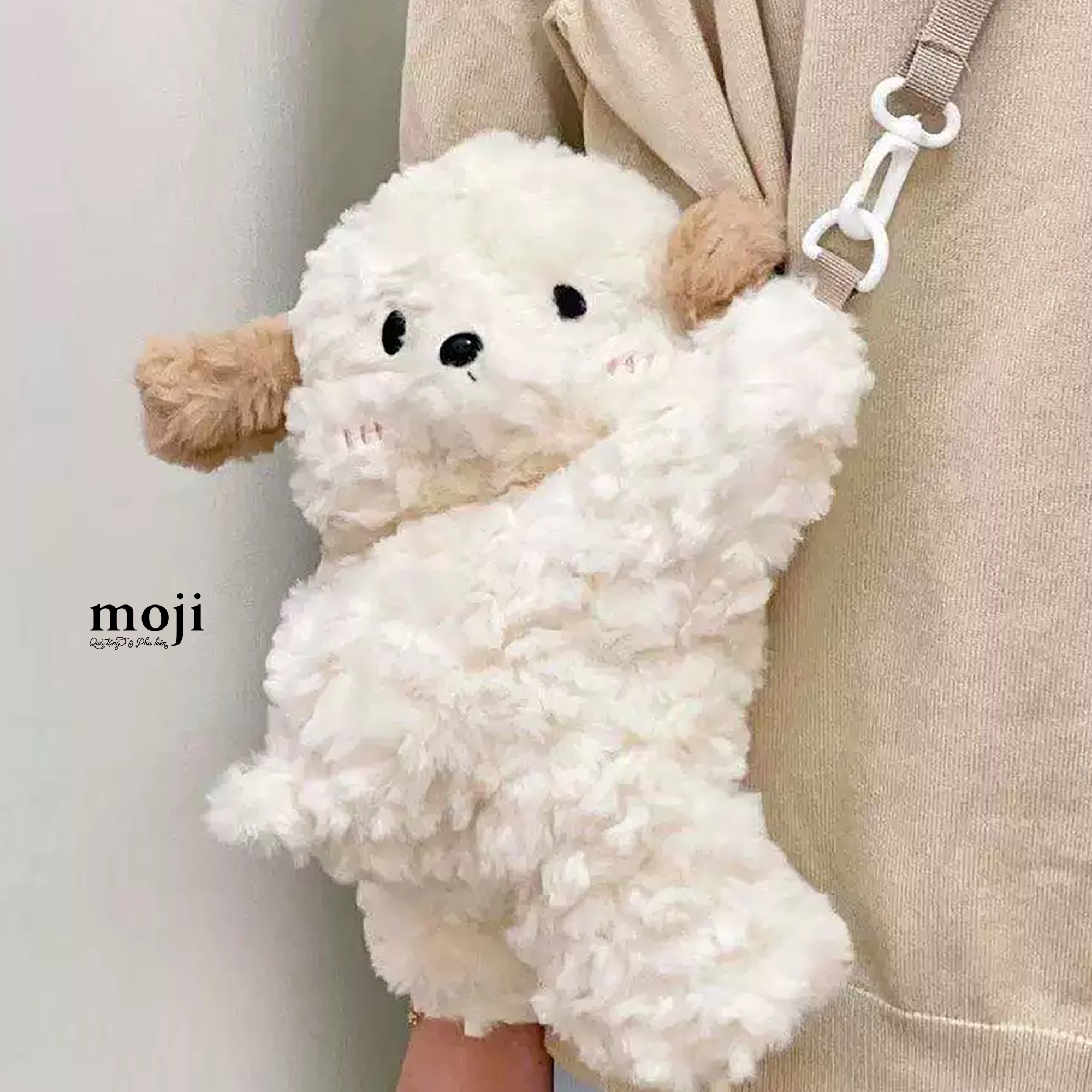 Balo gấu bông Cute dog có tai phối màu 22x28