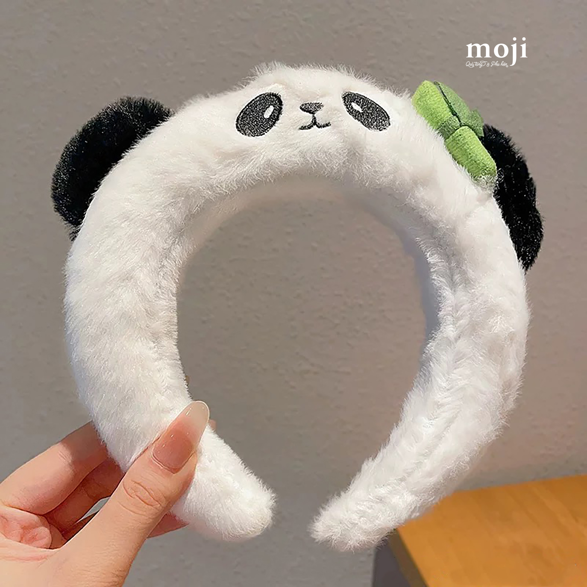 Băng đô bờm lông xù Gấu trúc Panda bear có tai khúc tre nhỏ