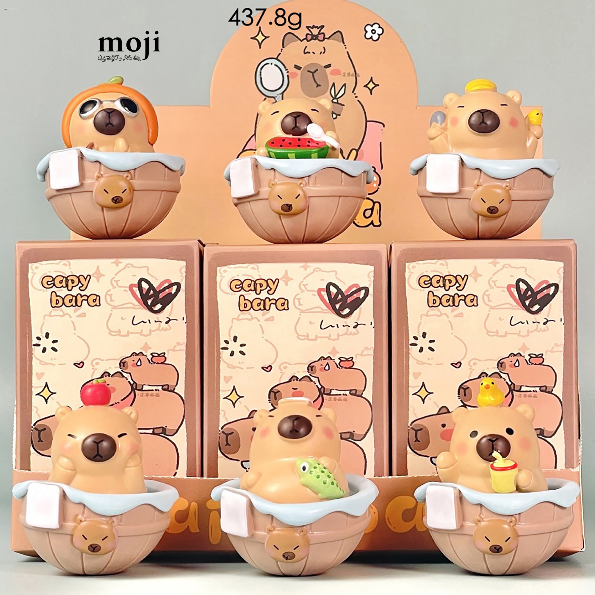 Blindbox tượng Capybara thùng tắm gỗ lật đật