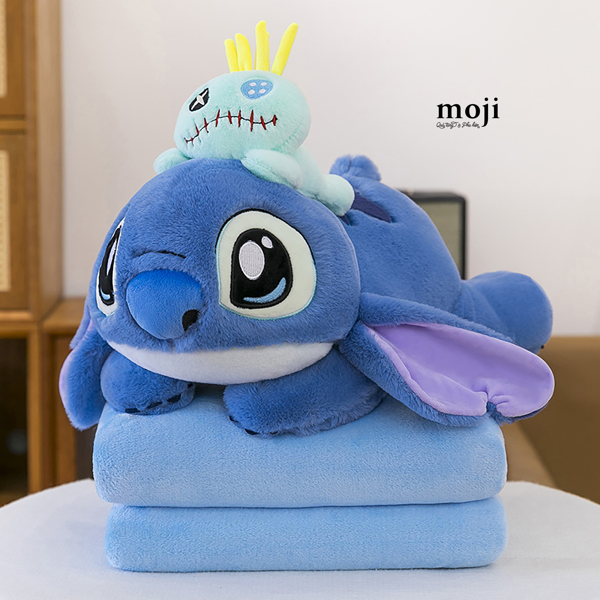 Bộ chăn gối 2in1 Stitch Lilo nằm 100x160
