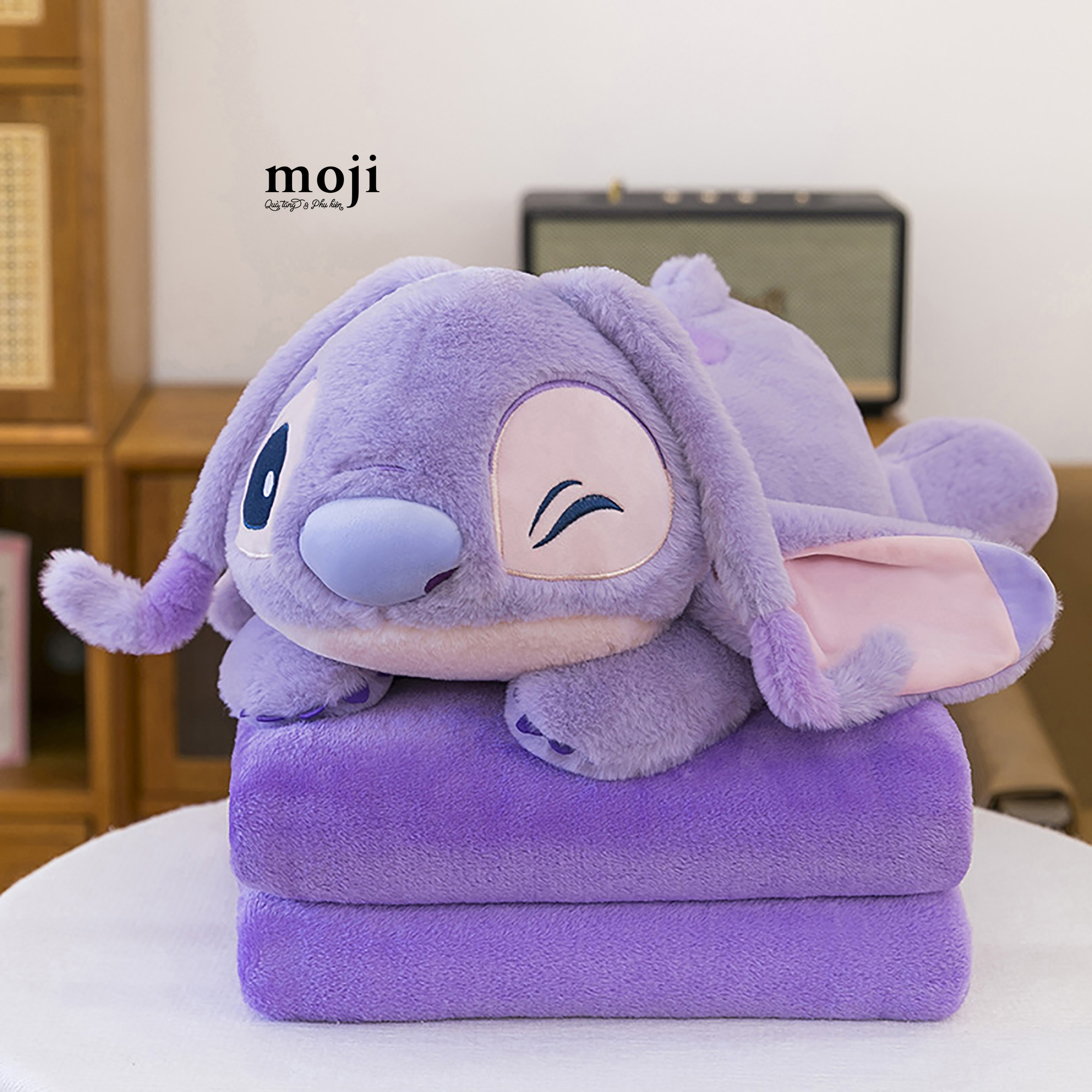 Bộ chăn gối 2in1 Stitch nằm nháy mắt 100x160