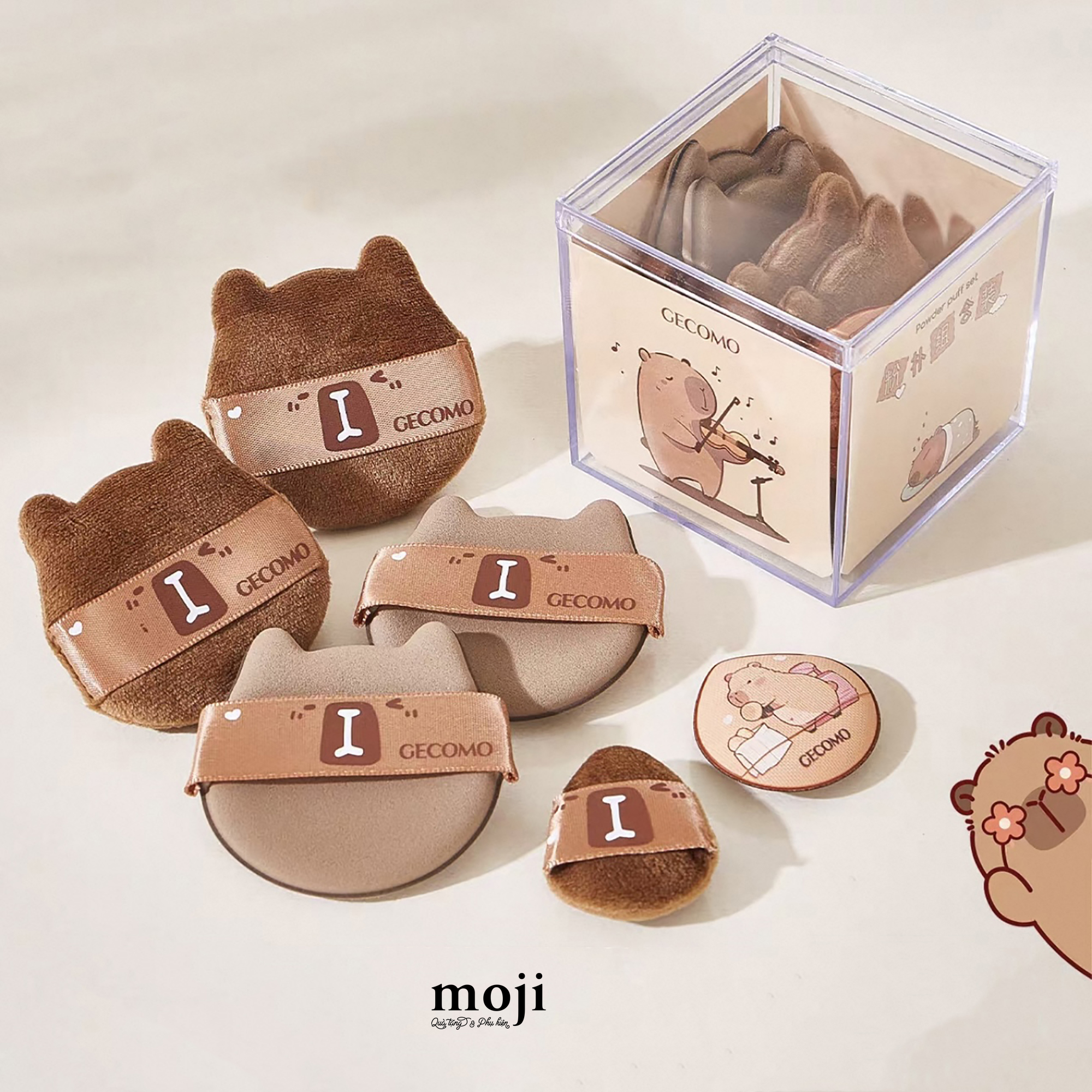 Bông phấn trang điểm Capybara activities set6