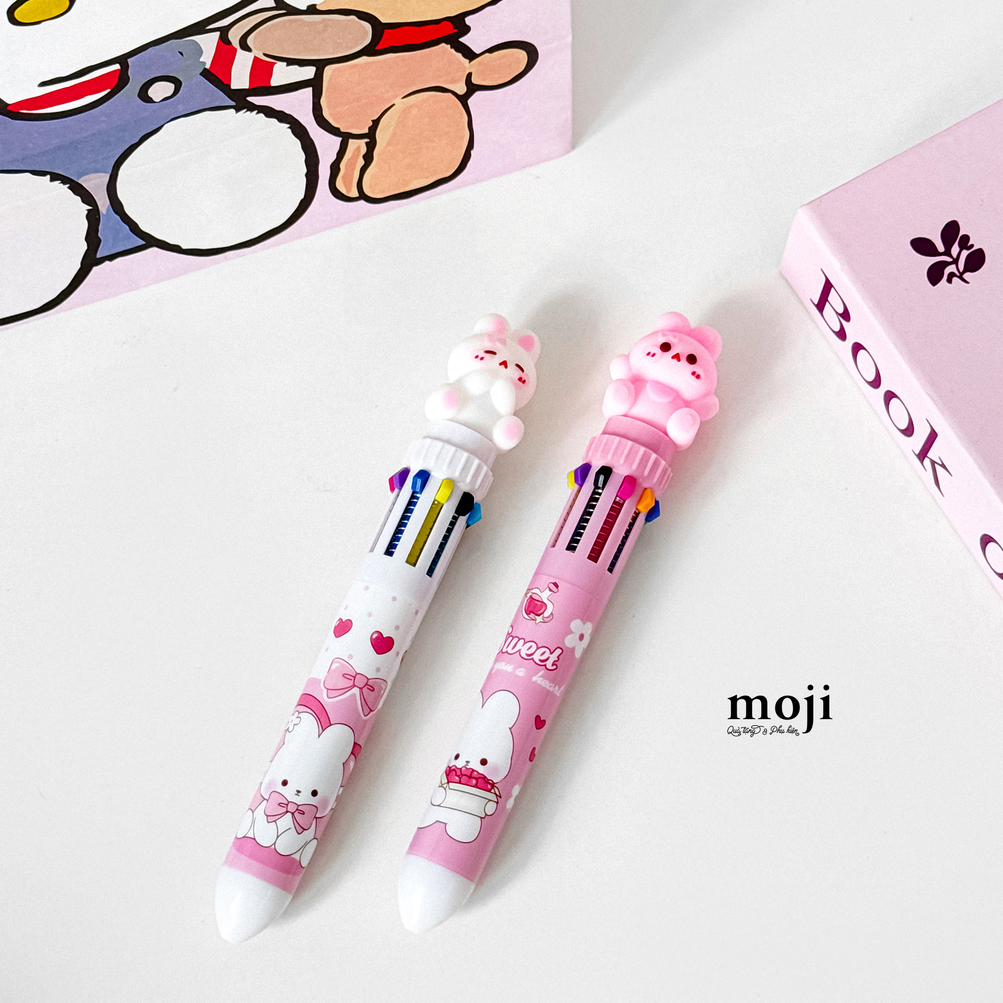Bút bi bấm nhiều màu Heart bunny sweet rabbit