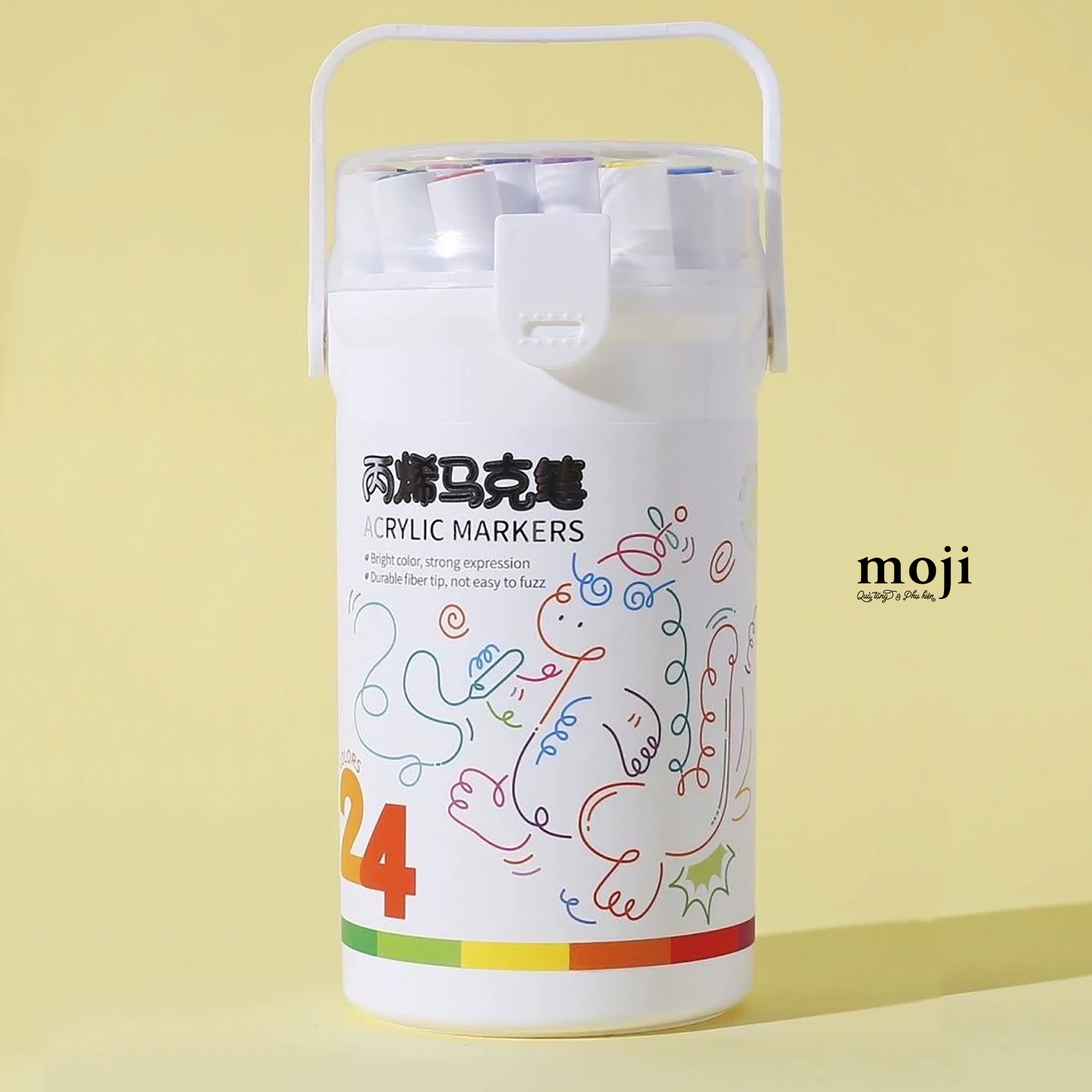 Bút màu nước Dinosaur khủng long viền màu sắc set24