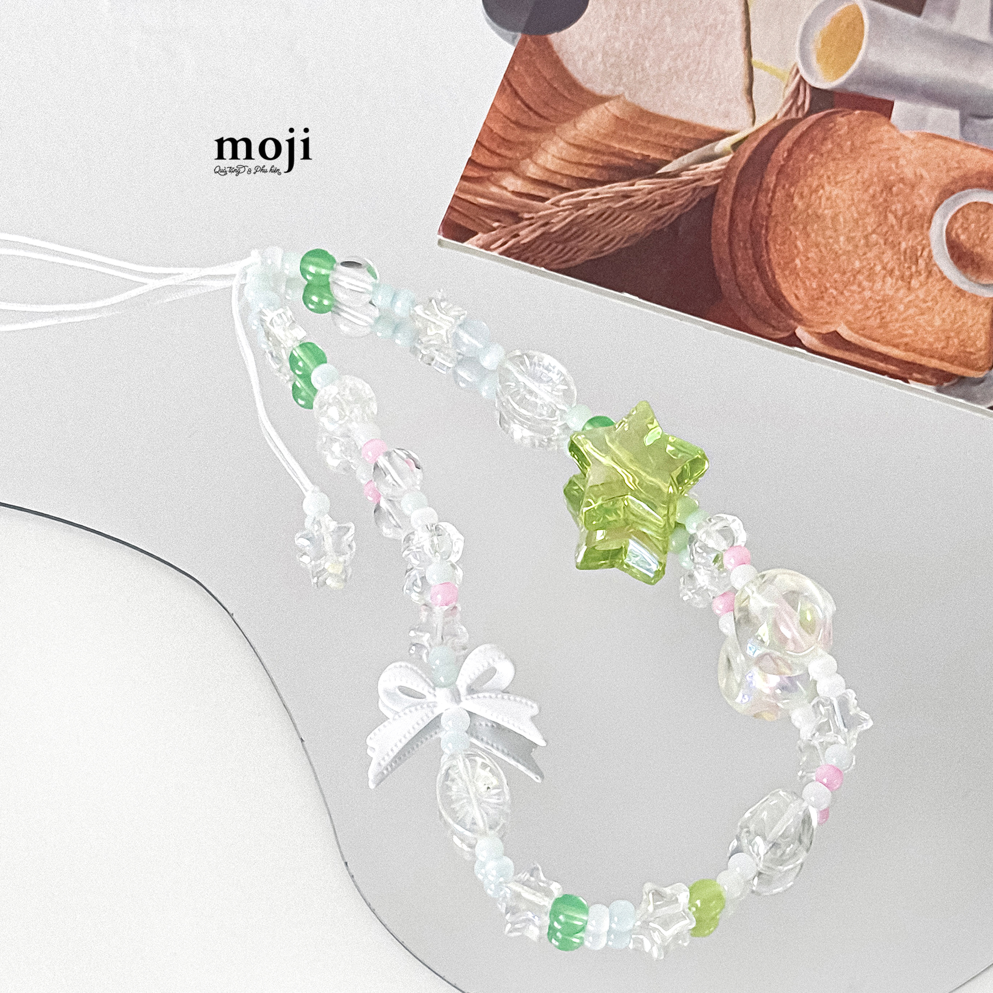 Dây đeo điện thoại Star ngôi sao nơ hạt tròn nhỏ màu sắc