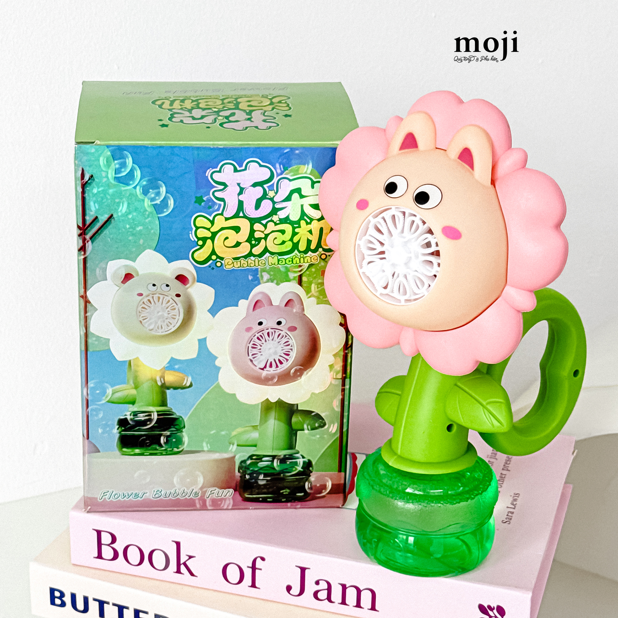 Đồ chơi thổi bong bóng Rabbit face cosplay flower uốn éo có đèn